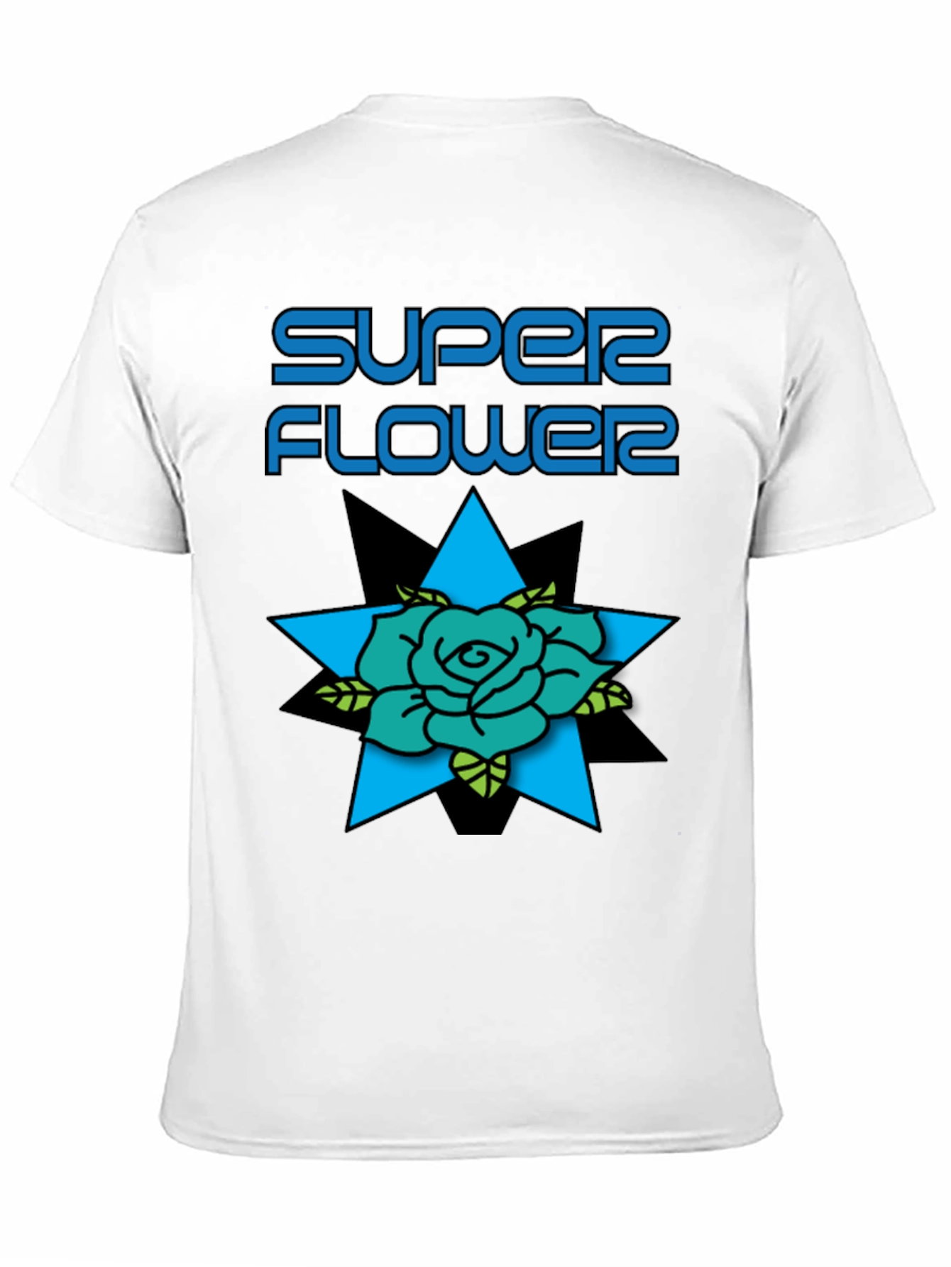 Super Flower Graphic Print Black T-Shirt