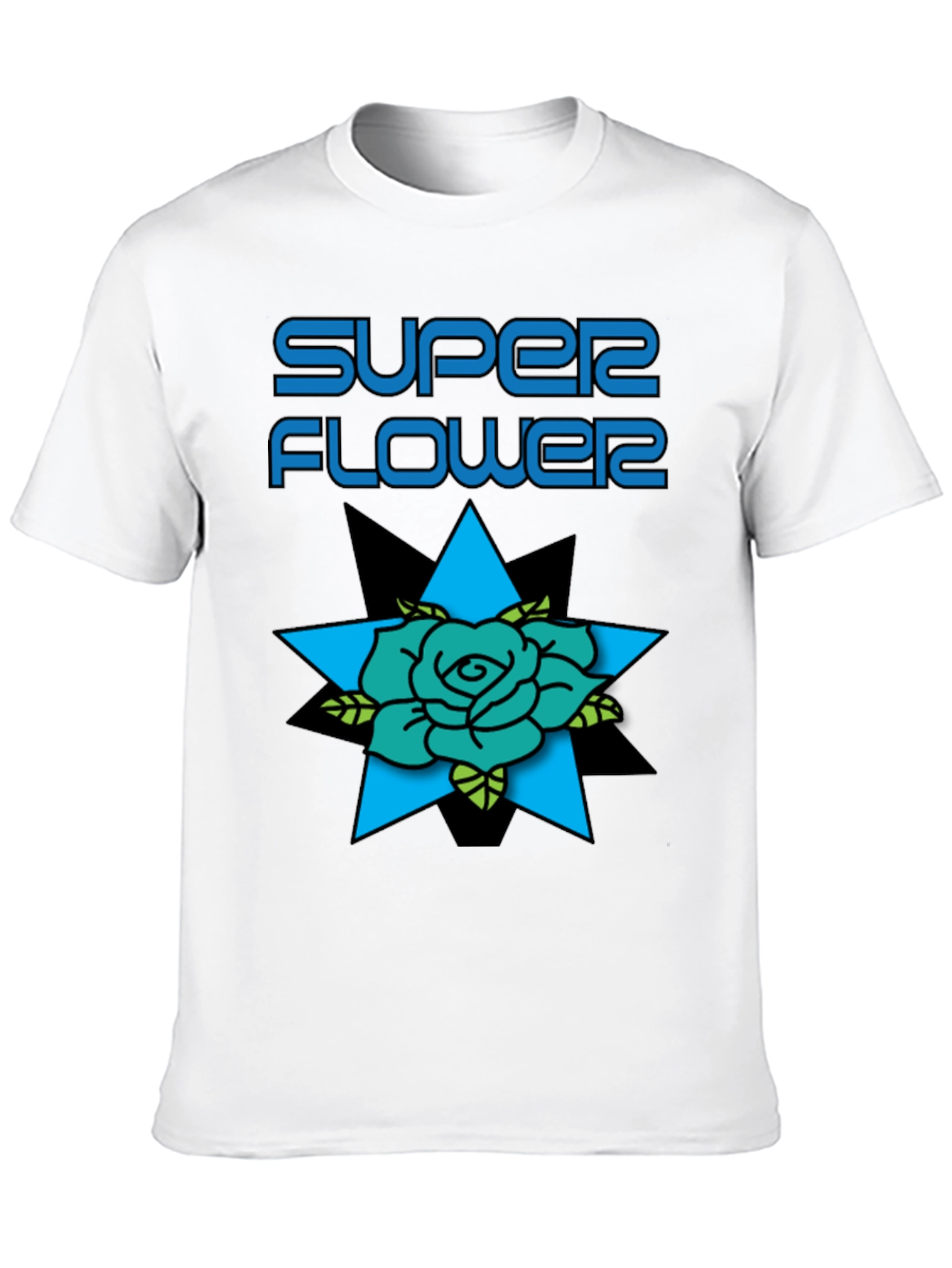 Super Flower Graphic Print Black T-Shirt