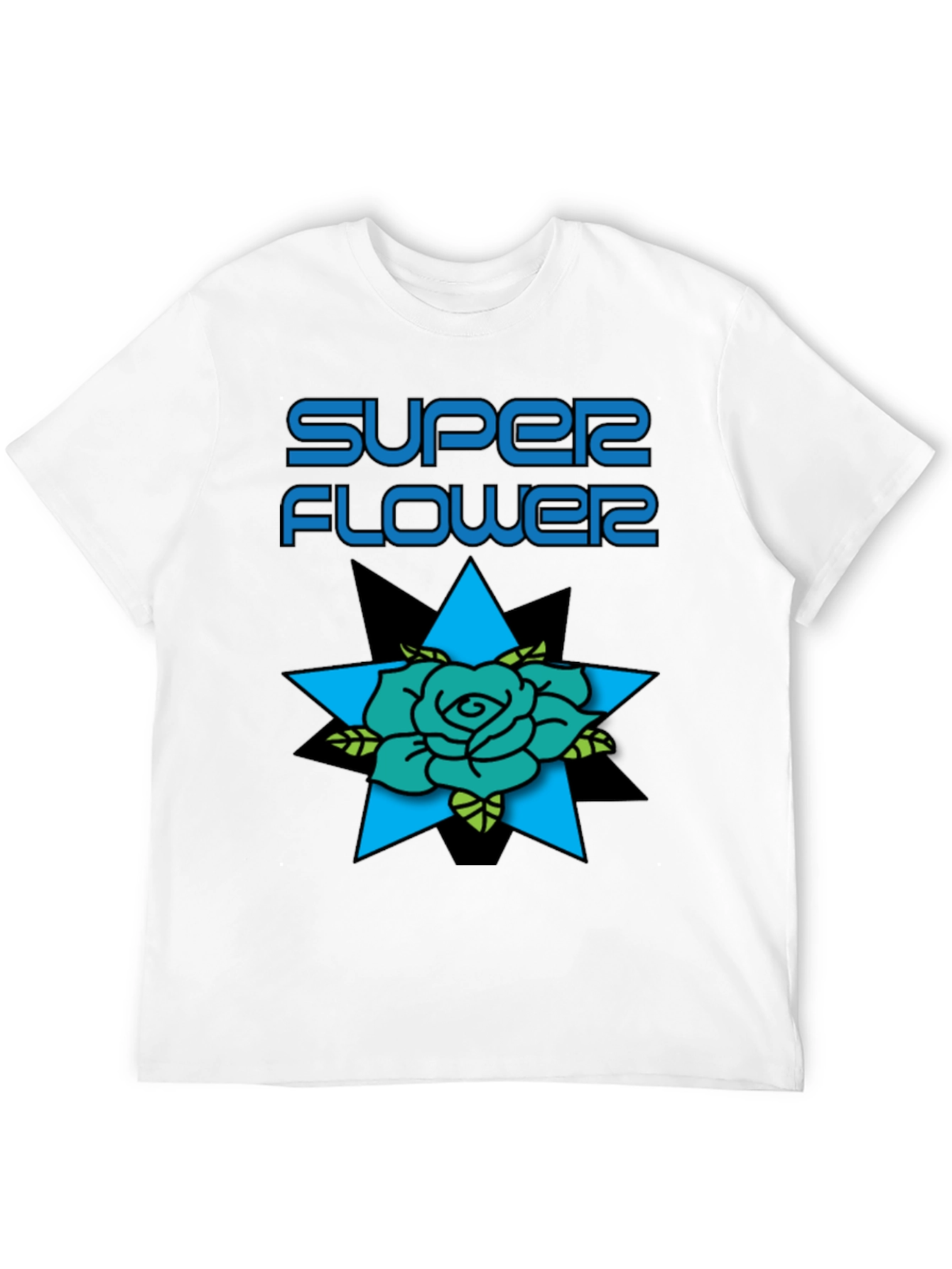 Super Flower Graphic Print Black T-Shirt