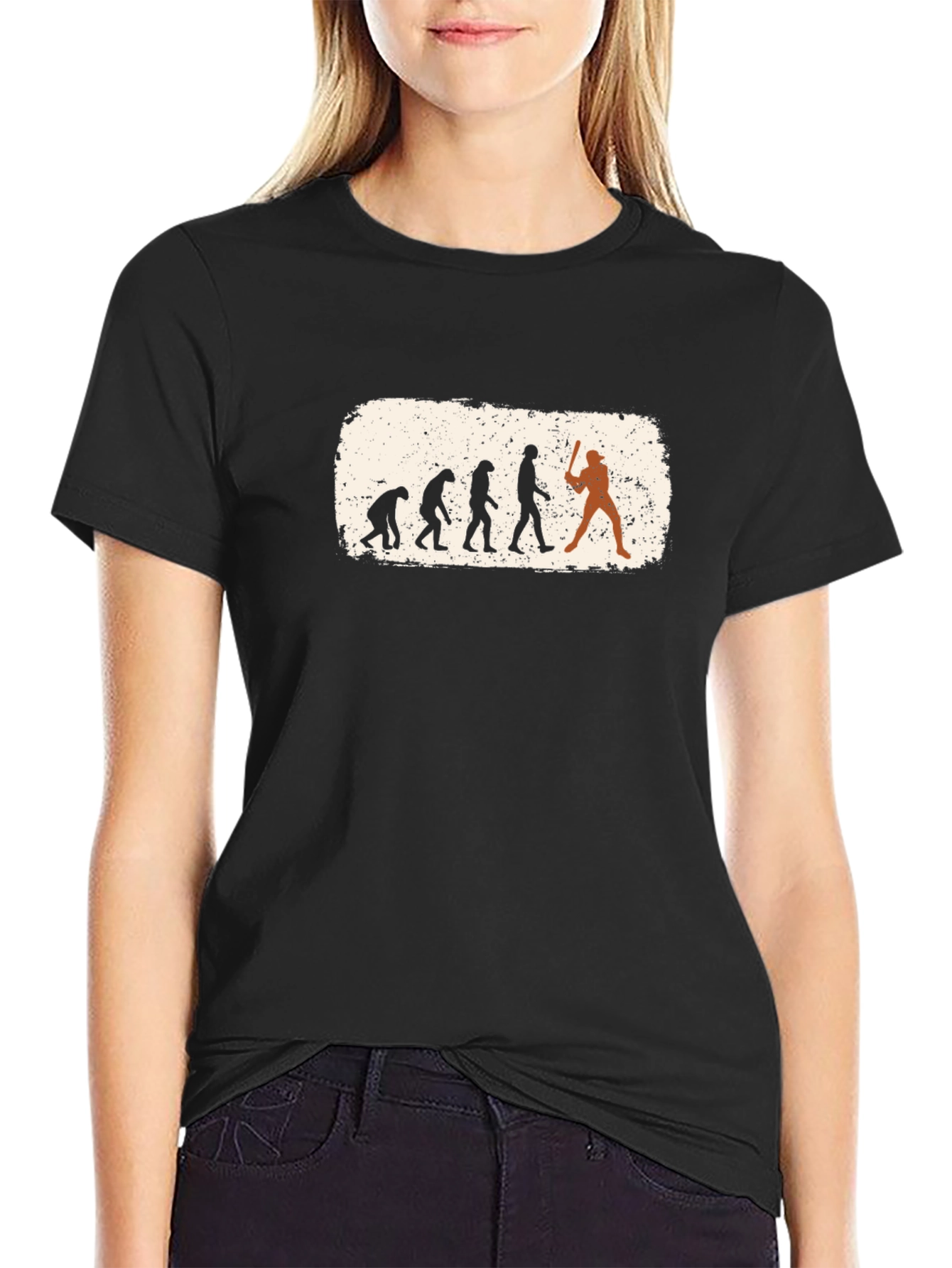 Evolution of Baseball T-Shirt - Black Graphic Tee