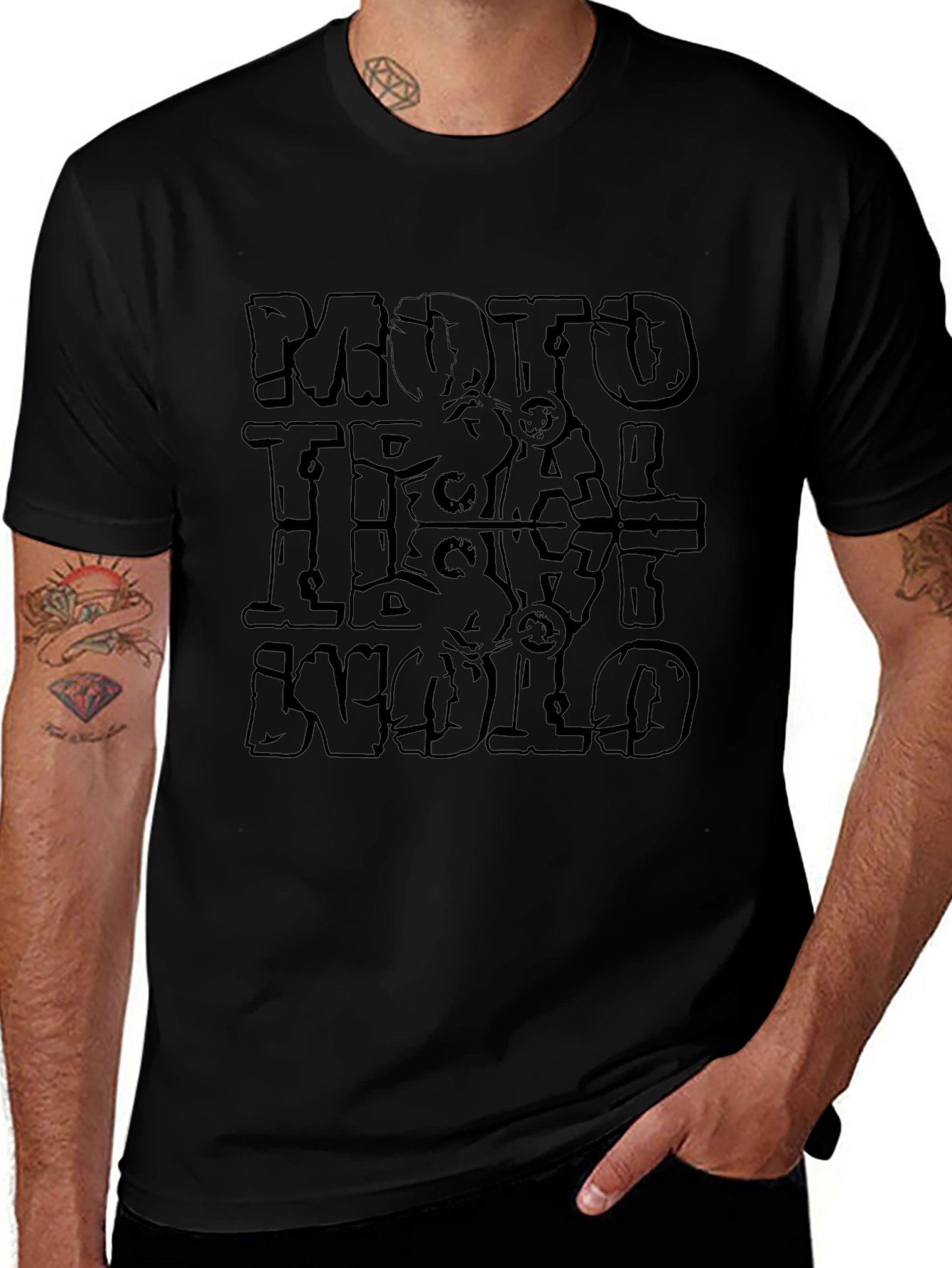 Moto Trial World Black Graphic Tee