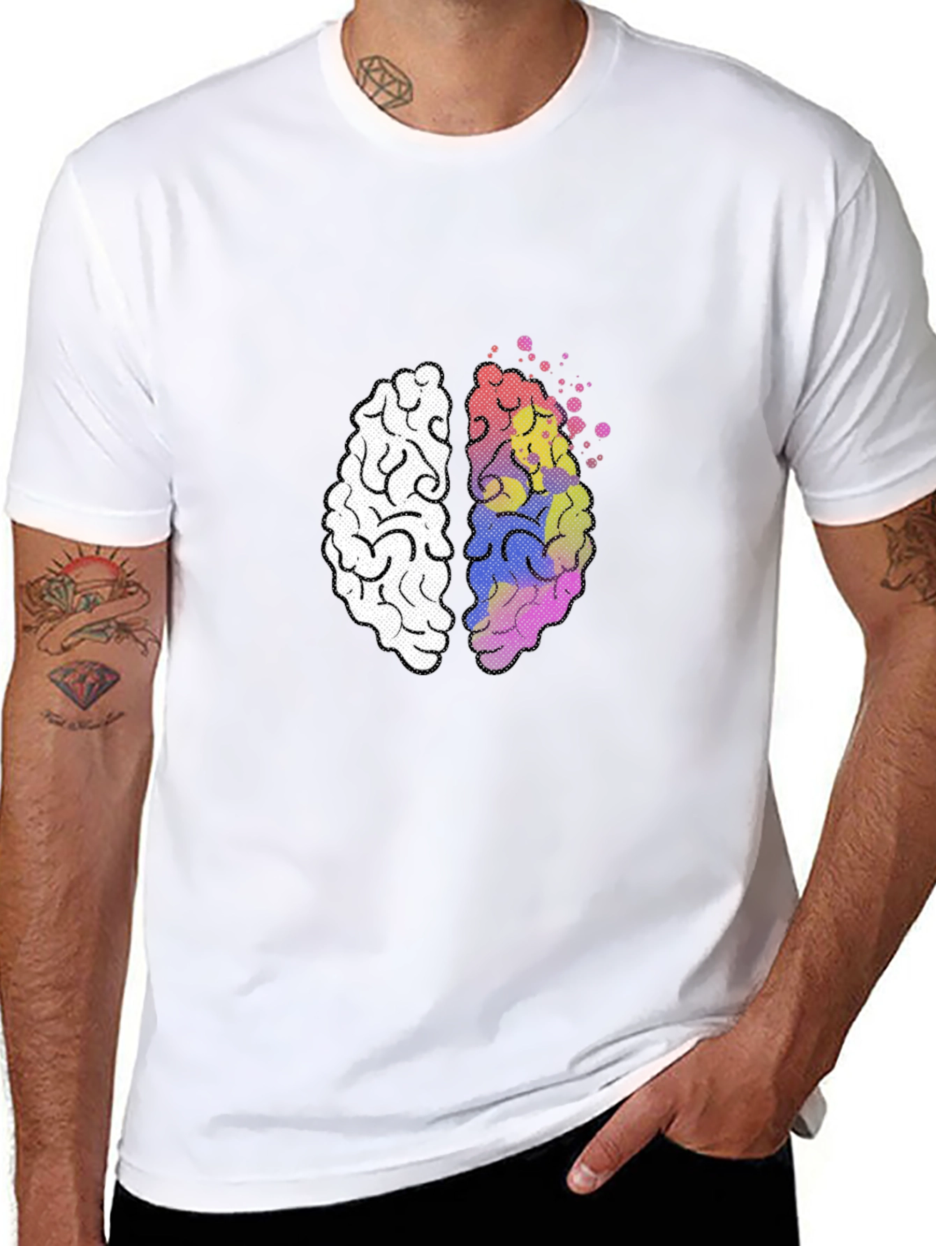 Brain Graphic Tee - Creative Mind Black T-Shirt