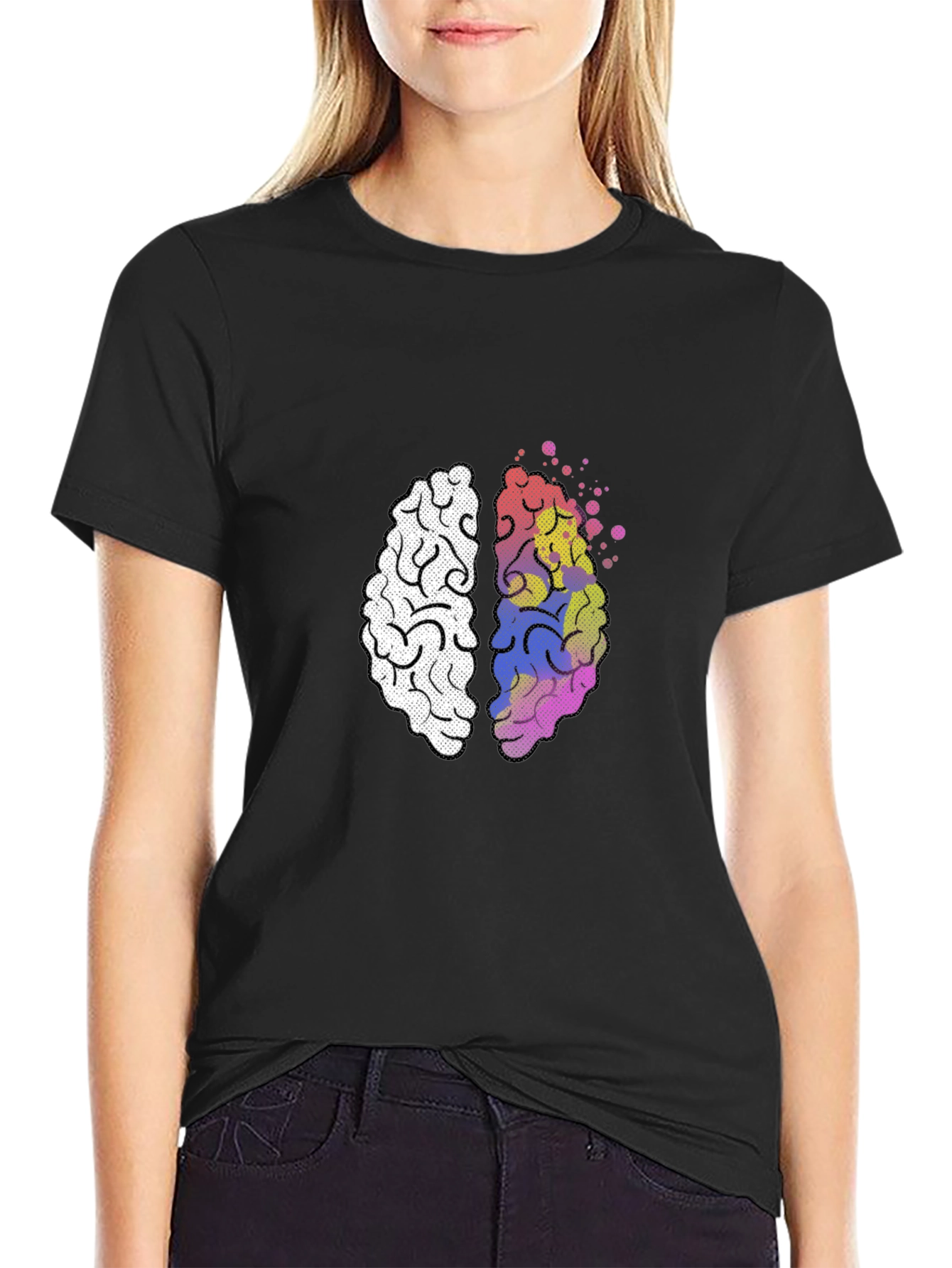 Brain Graphic Tee - Creative Mind Black T-Shirt