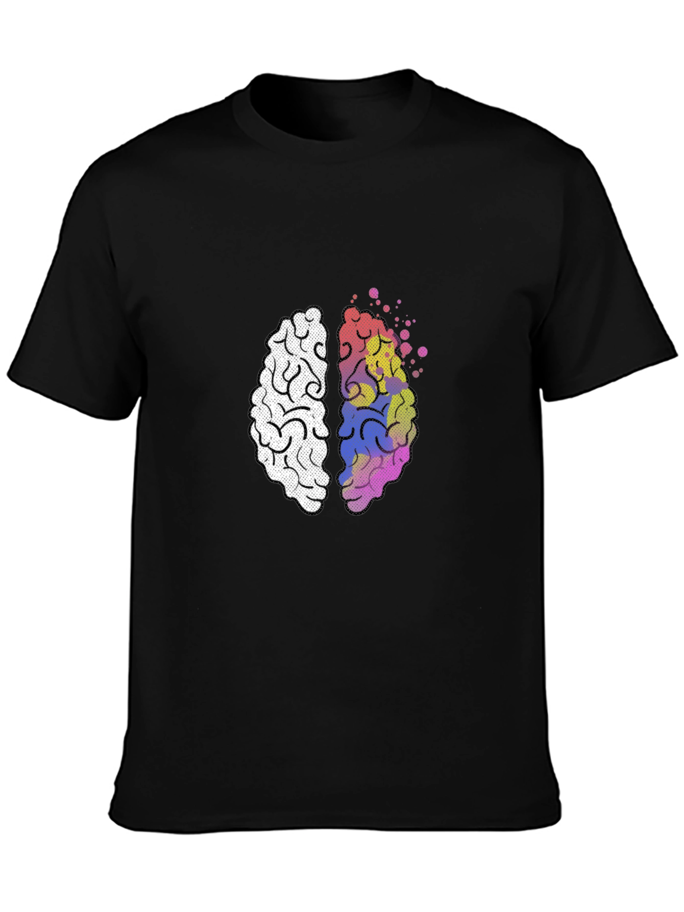 Brain Graphic Tee - Creative Mind Black T-Shirt