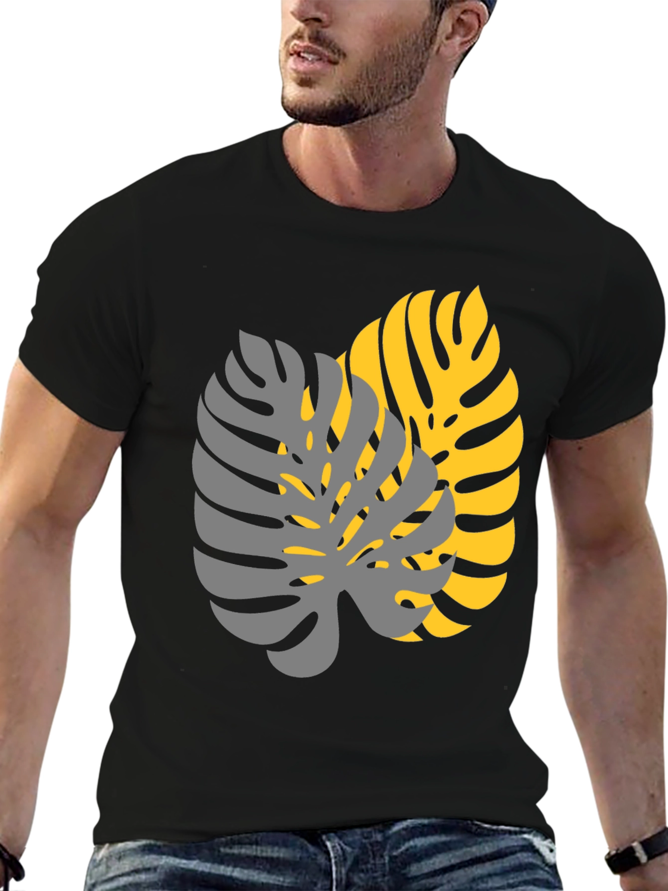 Tropical Monstera Leaf Graphic Tee