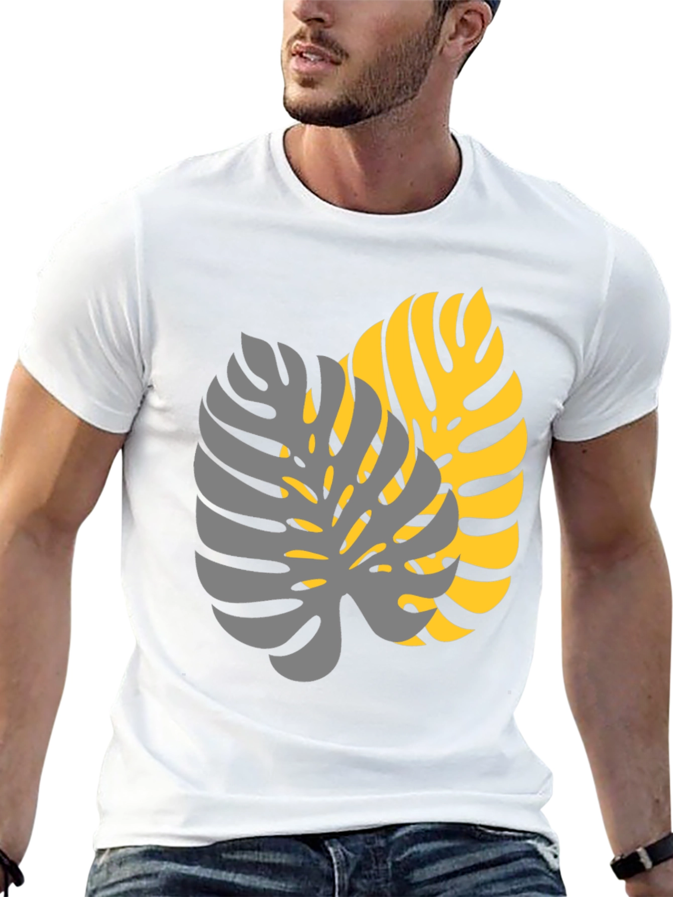 Tropical Monstera Leaf Graphic Tee