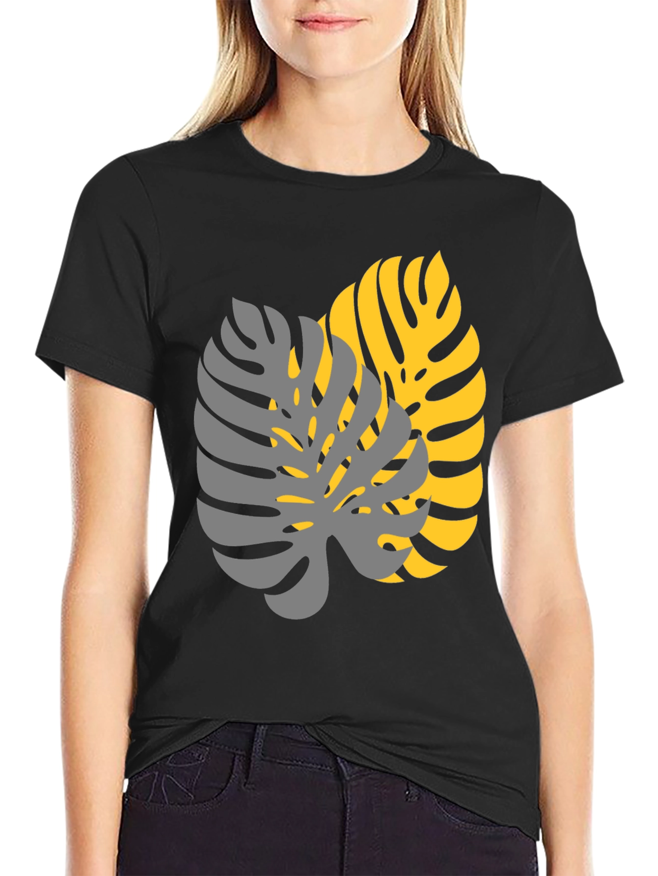 Tropical Monstera Leaf Graphic Tee