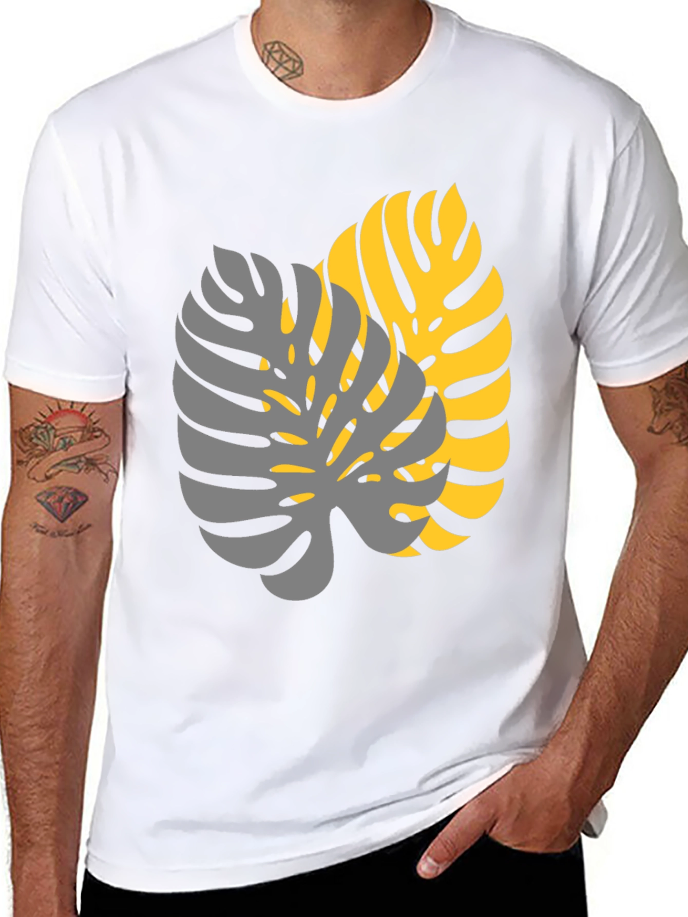 Tropical Monstera Leaf Graphic Tee