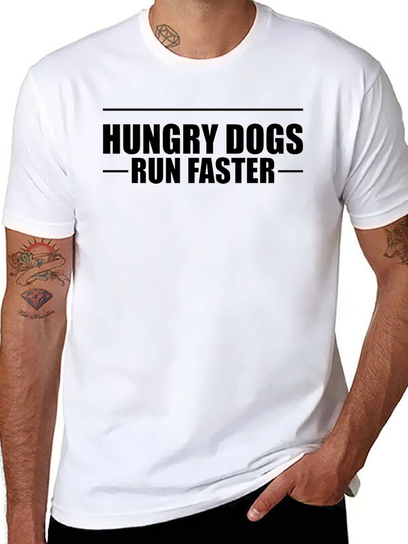 Hungry Dogs Run Faster Black T-Shirt