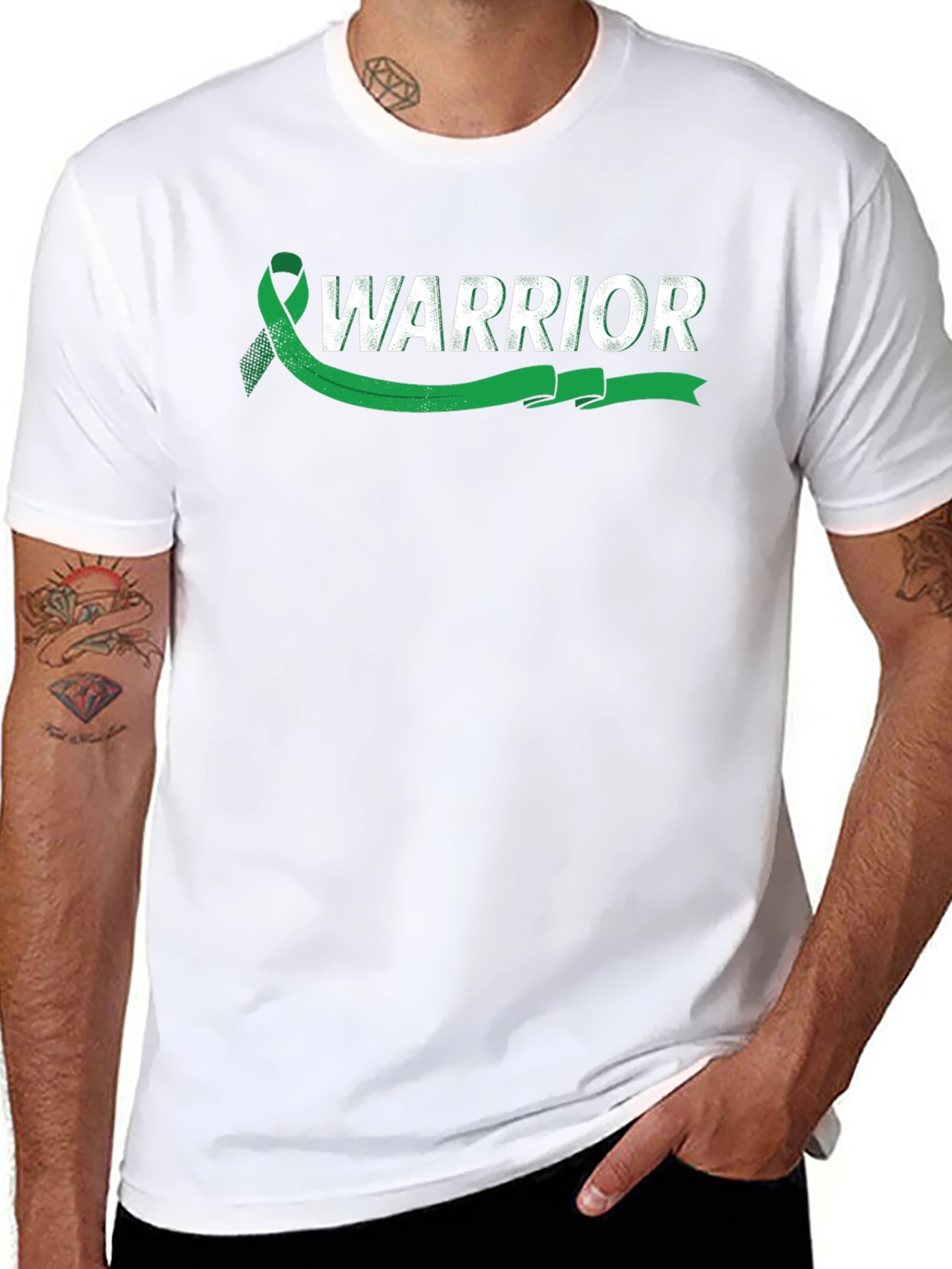 Warrior Ribbon Awareness T-Shirt - Black