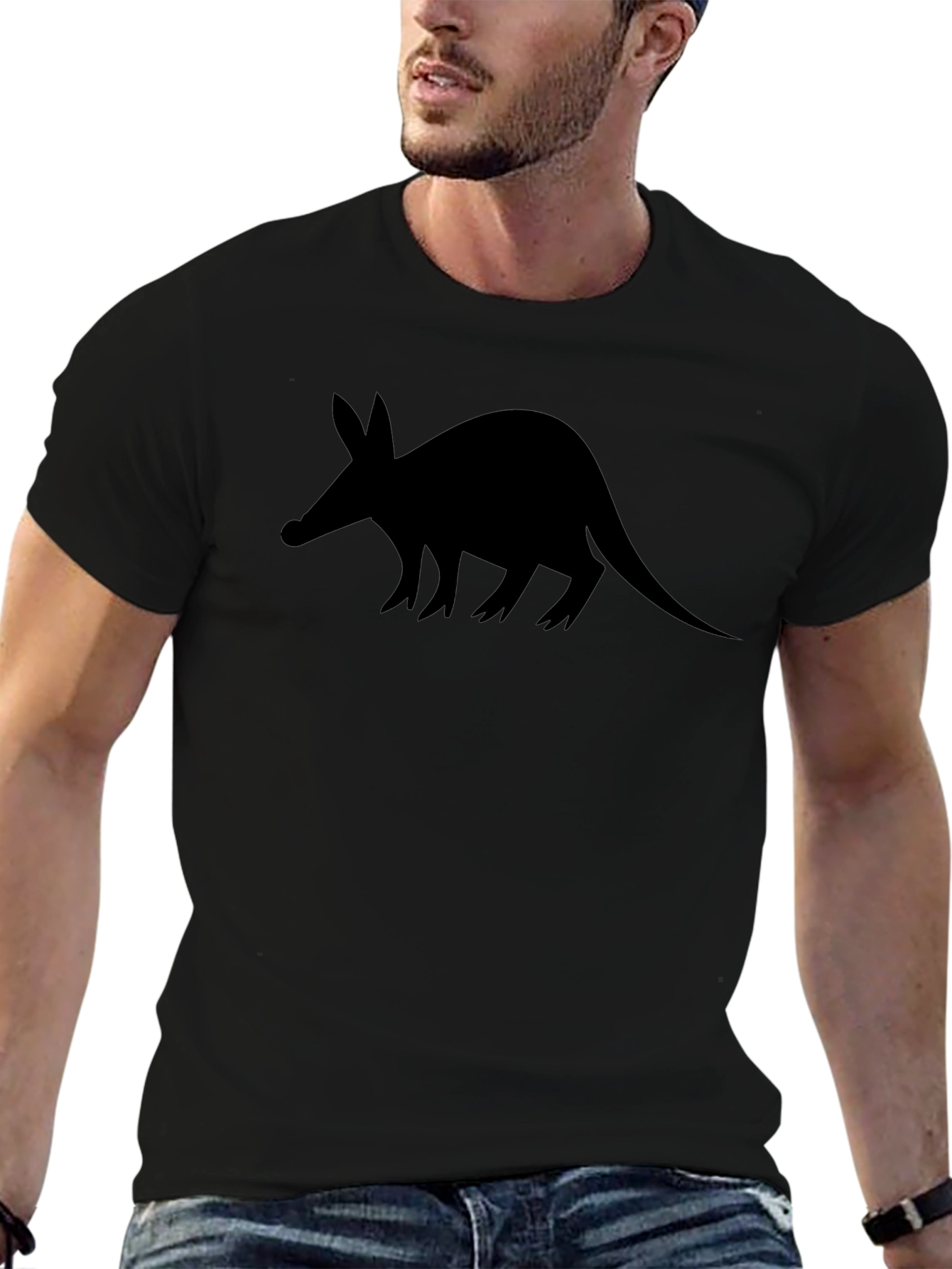Aardvark Silhouette Black T-Shirt