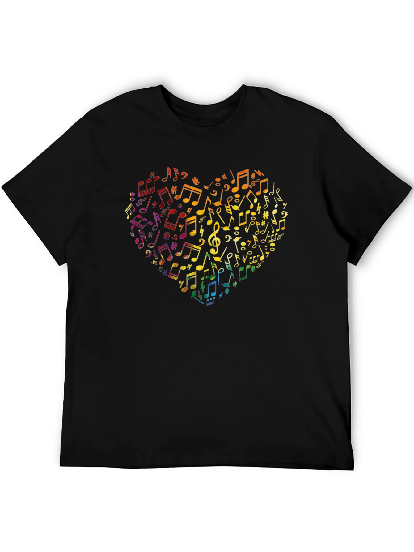 Musical Heart Graphic T-Shirt - Black