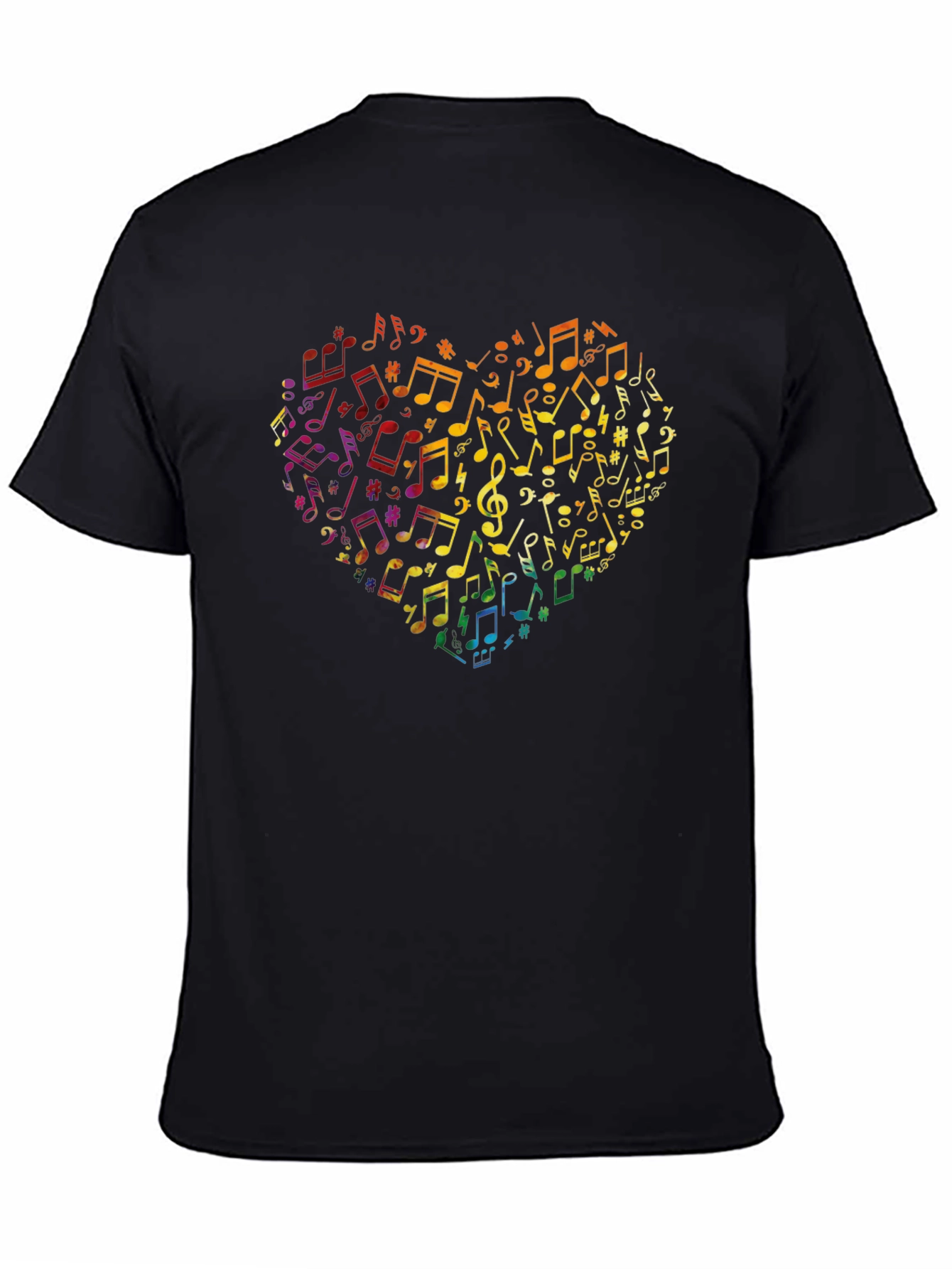 Musical Heart Graphic T-Shirt - Black