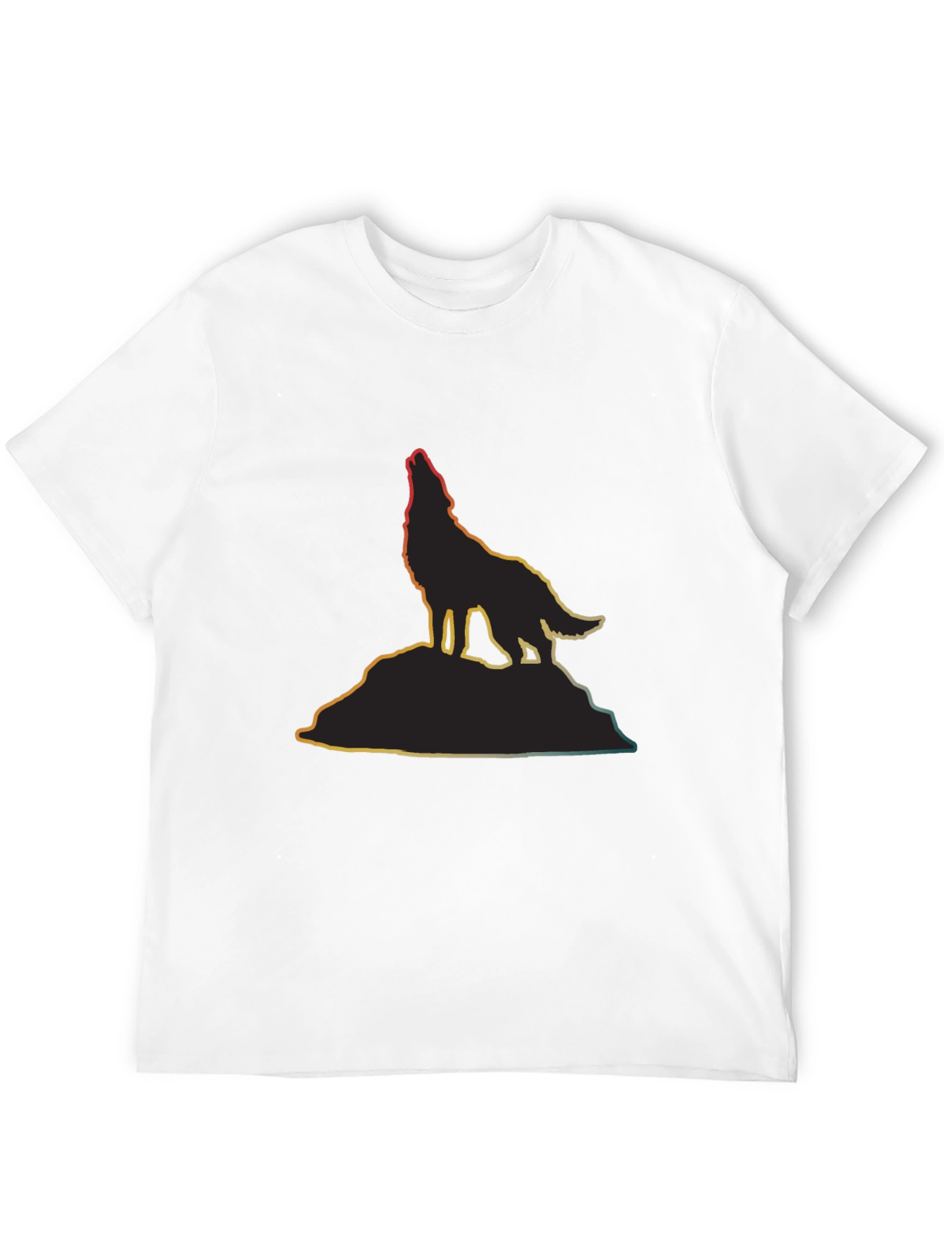 Wolf Silhouette T-Shirt - Mens Black Tee