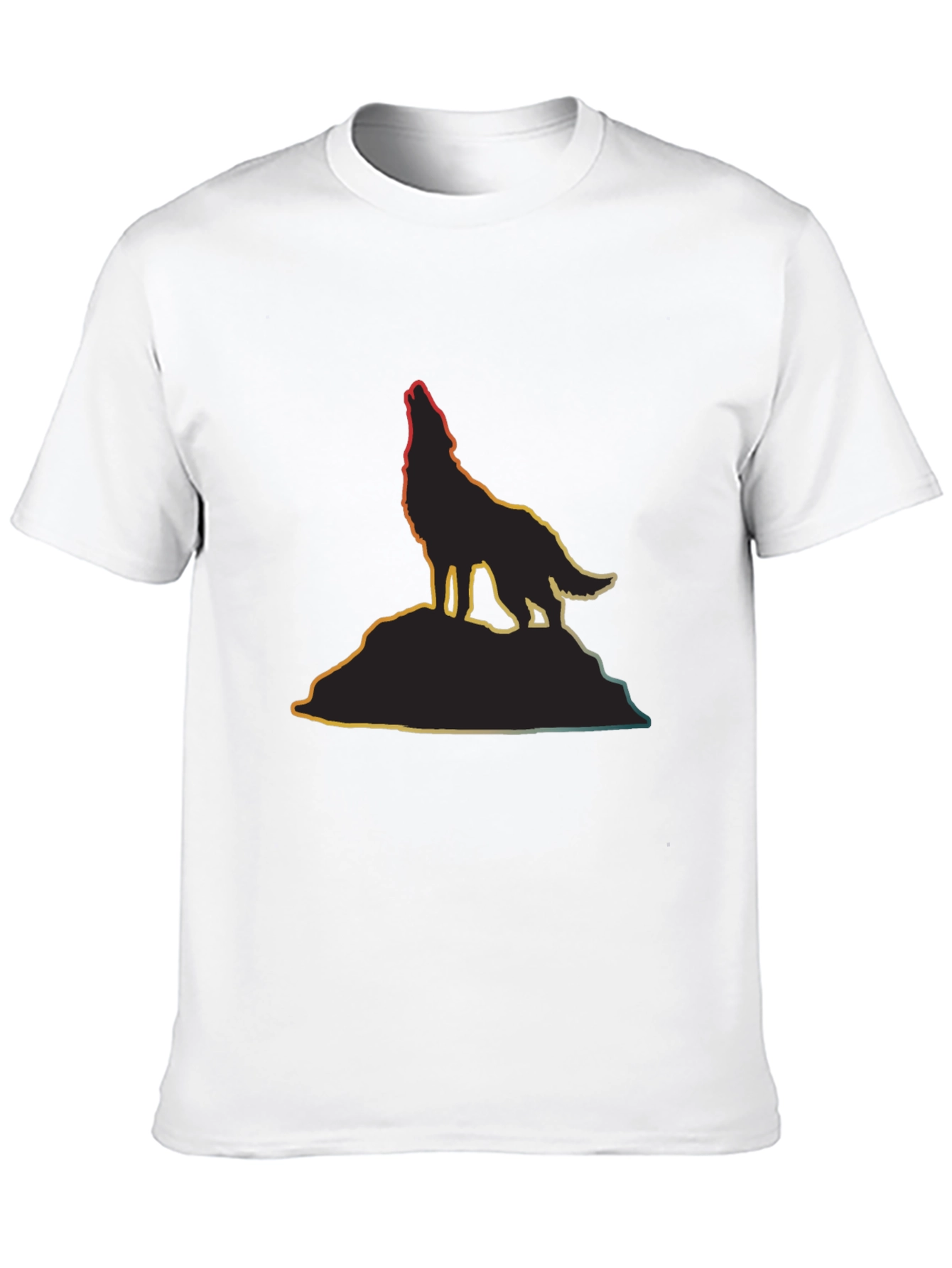 Wolf Silhouette T-Shirt - Mens Black Tee
