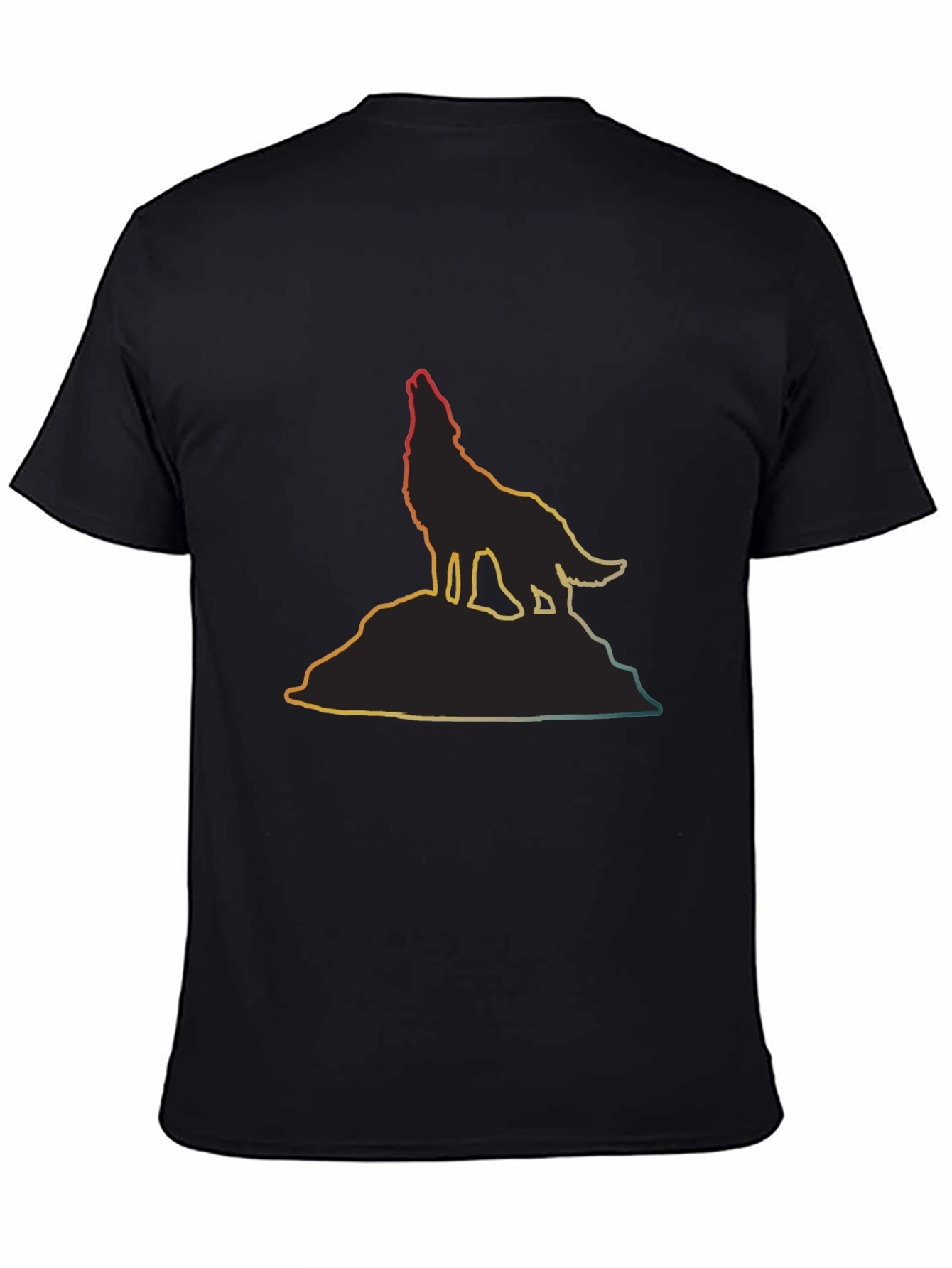 Wolf Silhouette T-Shirt - Mens Black Tee