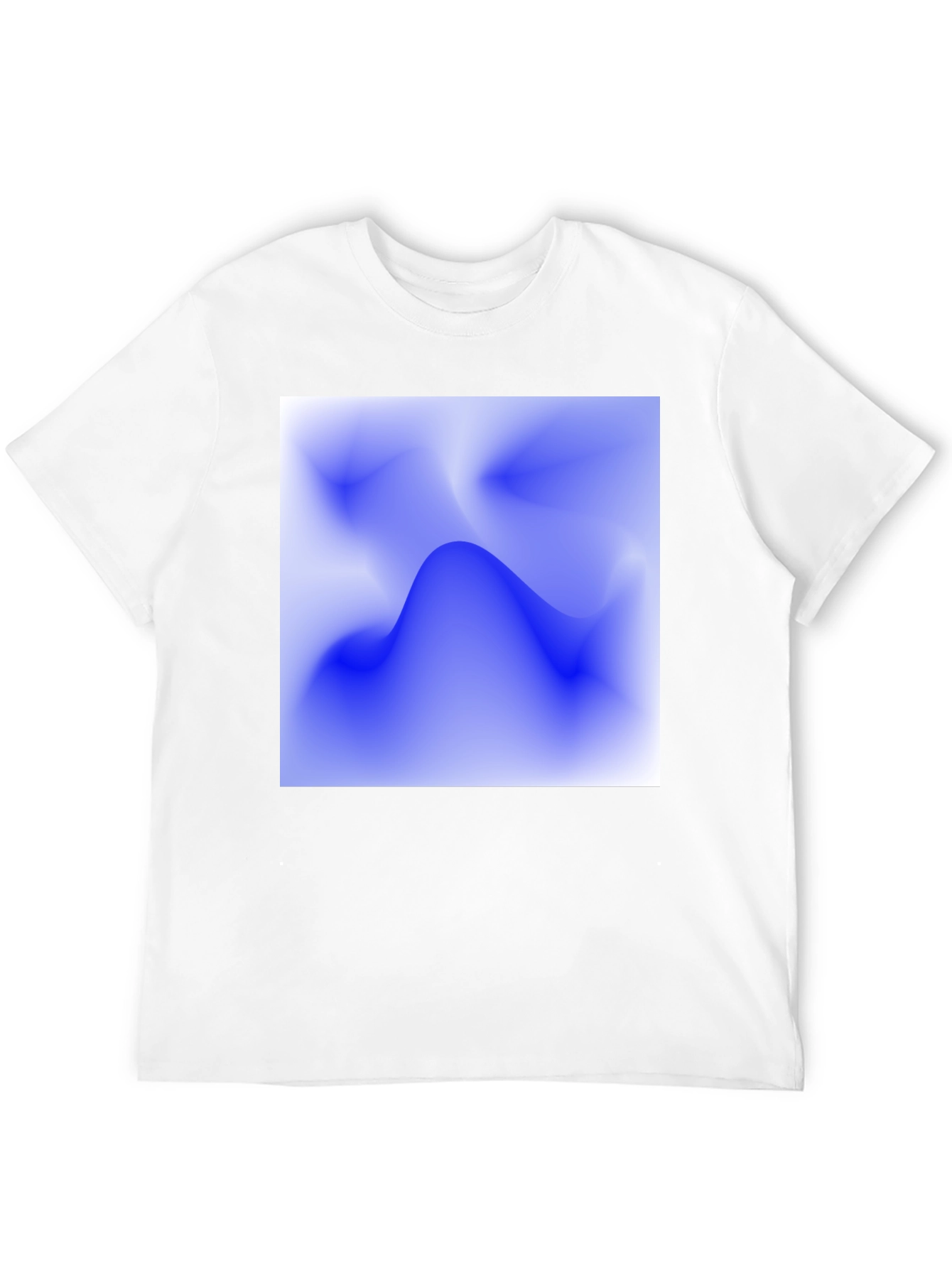Abstract Blue Wave Graphic Tee - Modern Casual Style