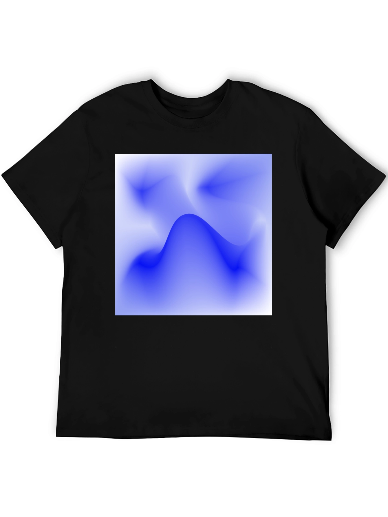 Abstract Blue Wave Graphic Tee - Modern Casual Style