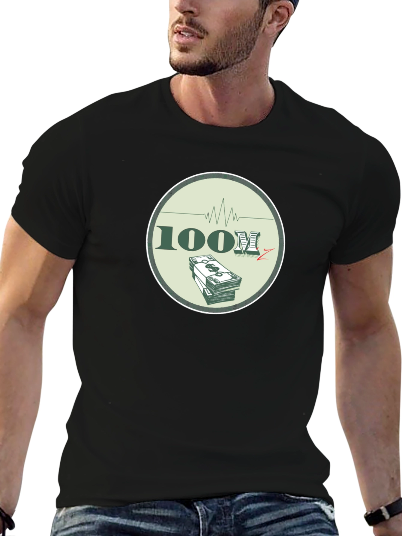 100M Money Black T-Shirt - Stylish Graphic Tee