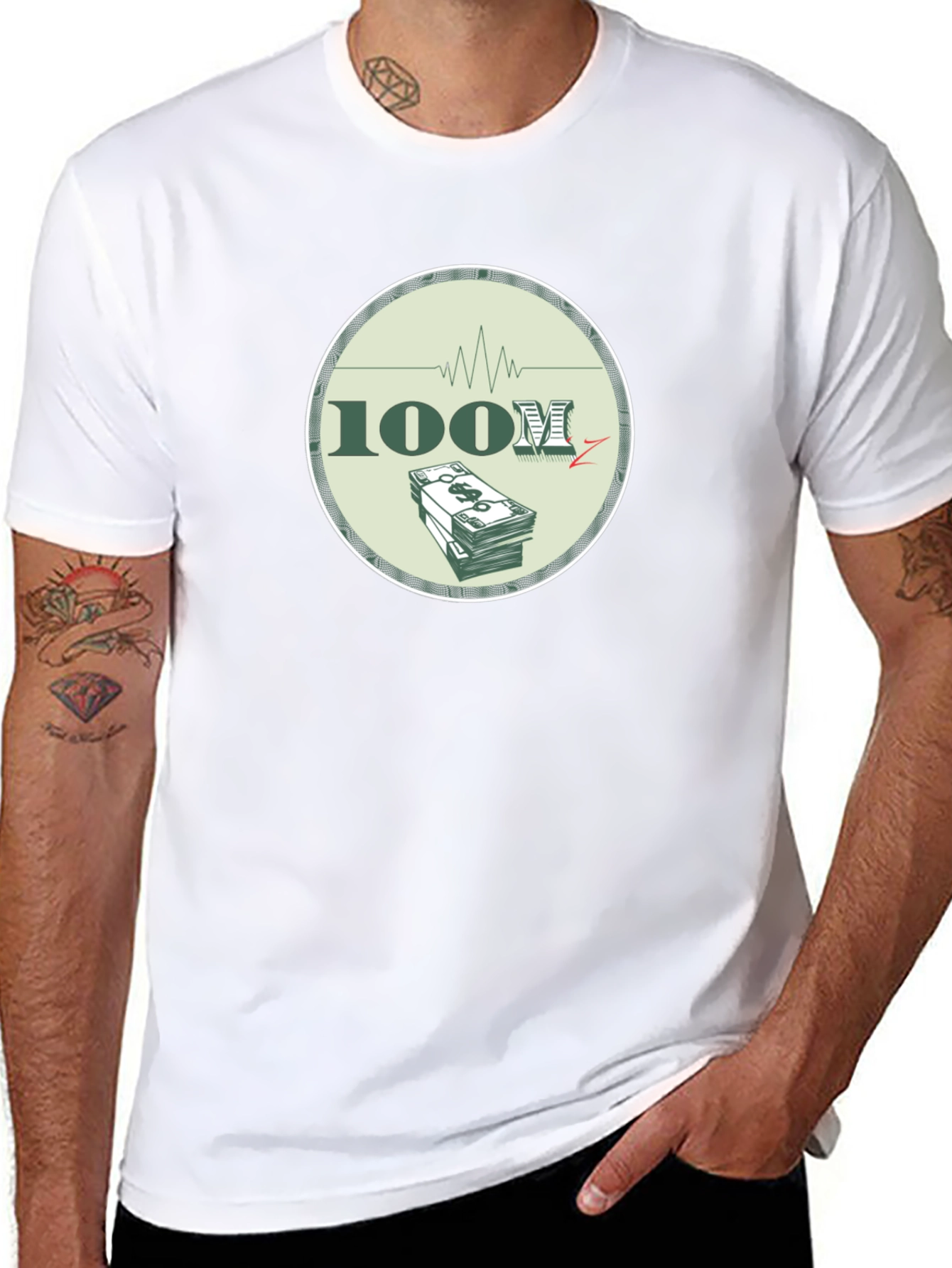 100M Money Black T-Shirt - Stylish Graphic Tee
