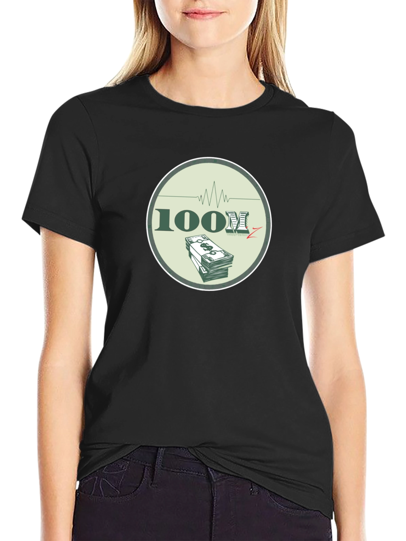 100M Money Black T-Shirt - Stylish Graphic Tee