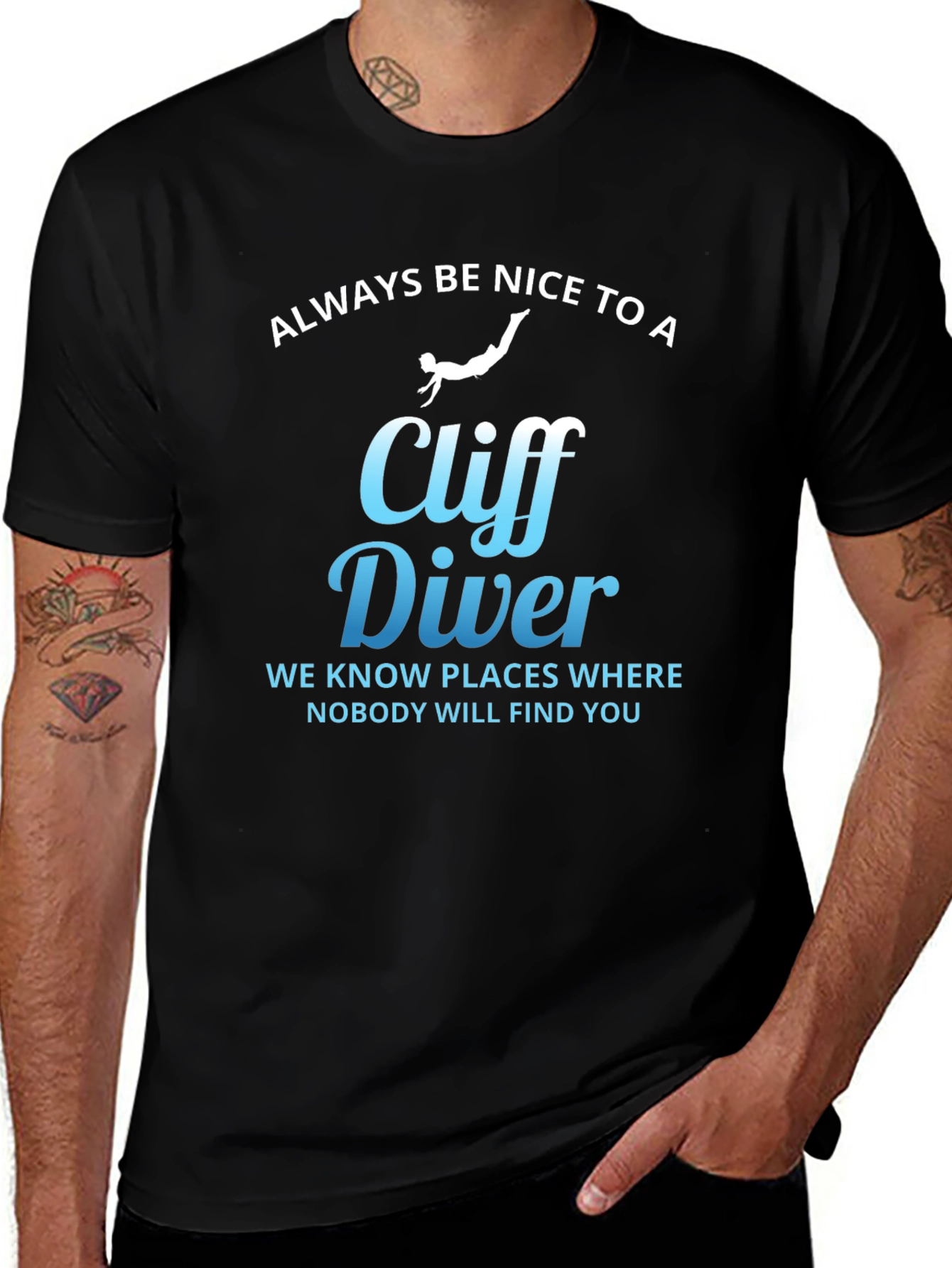 Cliff Diver T-Shirt - Funny Warning