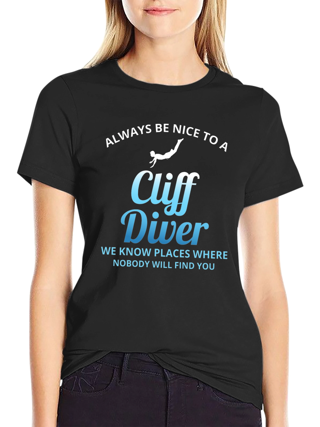 Cliff Diver T-Shirt - Funny Warning