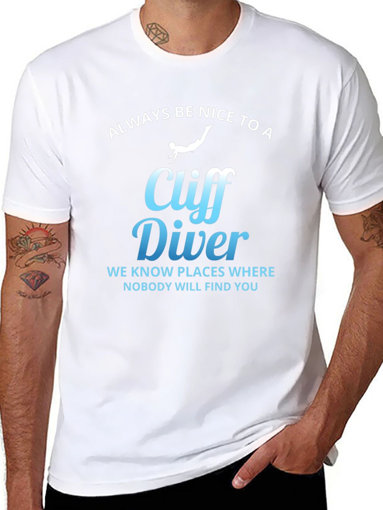 Cliff Diver T-Shirt - Funny Warning
