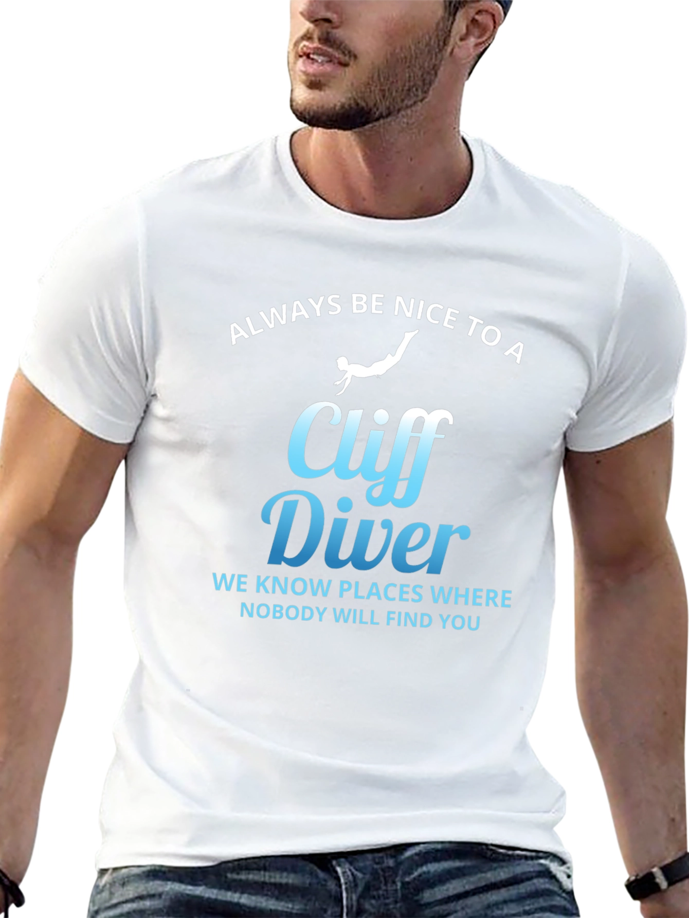 Cliff Diver T-Shirt - Funny Warning