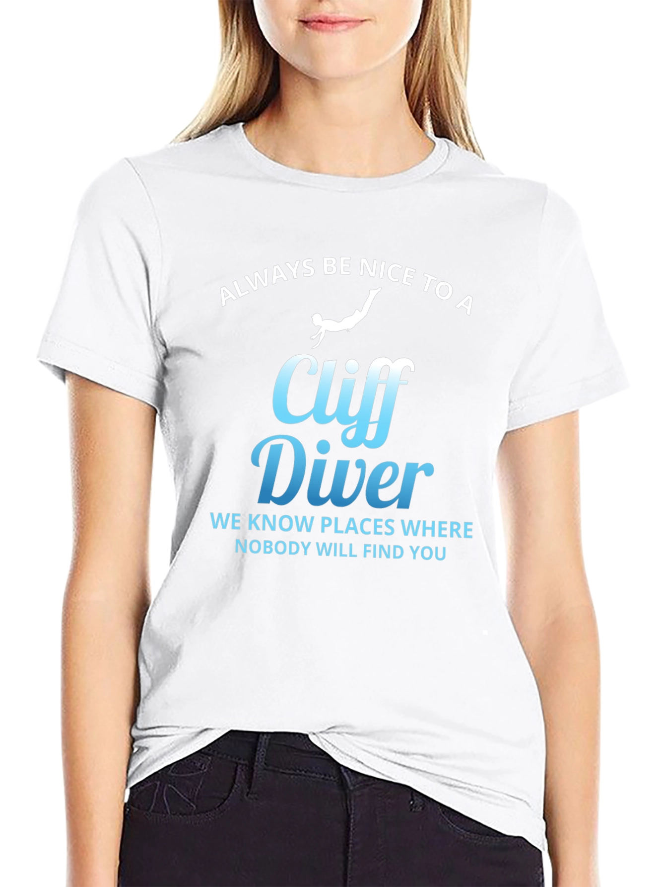 Cliff Diver T-Shirt - Funny Warning