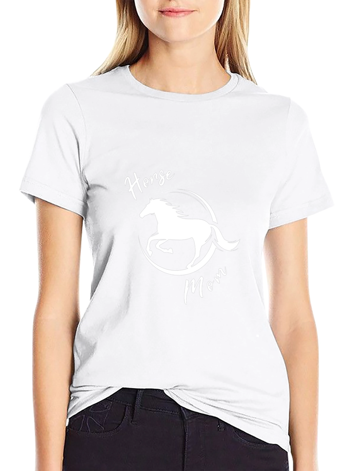Horse Mom Graphic Tee - Black