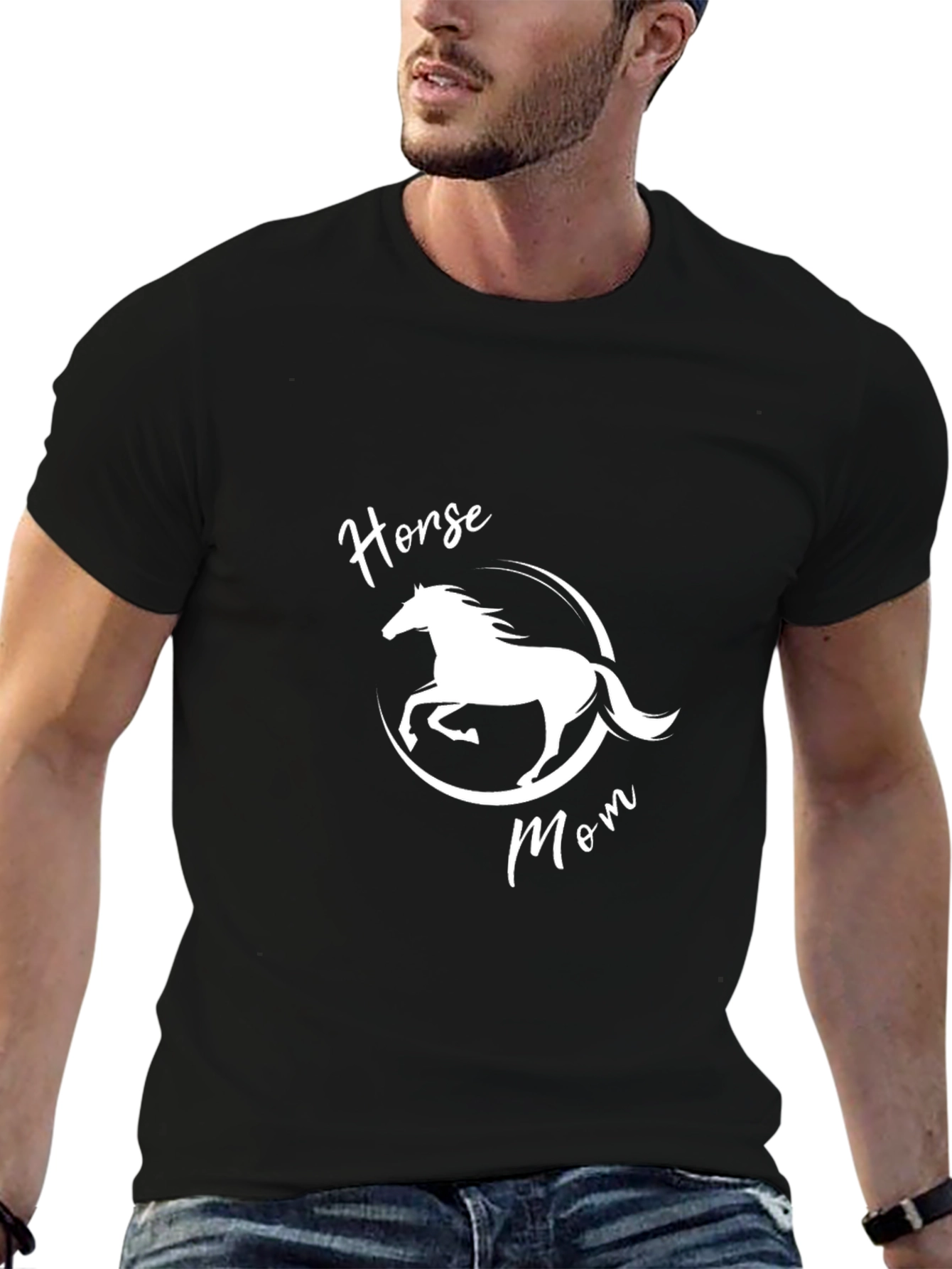 Horse Mom Graphic Tee - Black