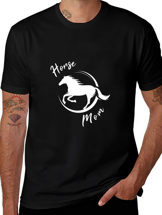 Horse Mom Graphic Tee - Black