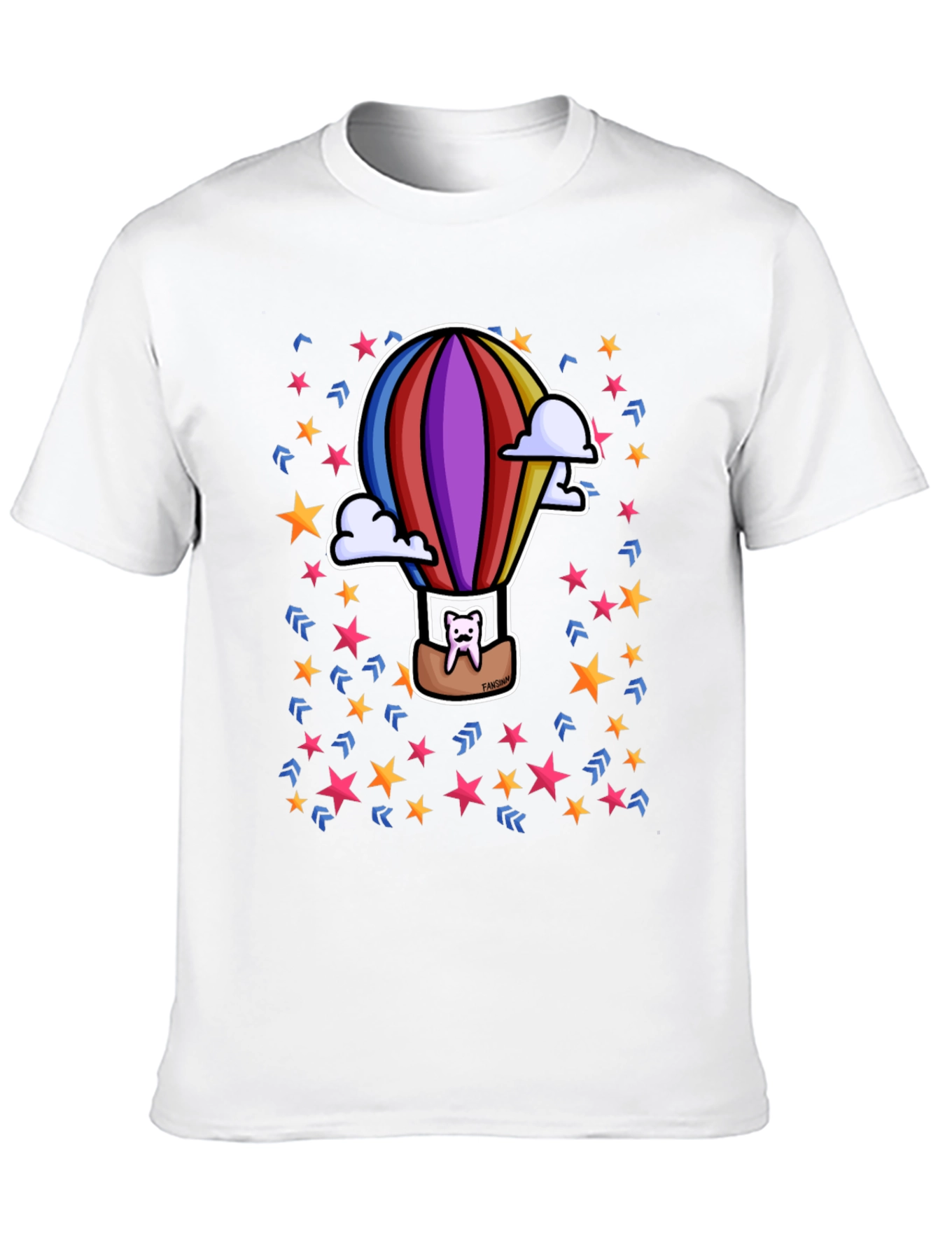 Hot Air Balloon Cartoon Graphic Tee - Unique Design