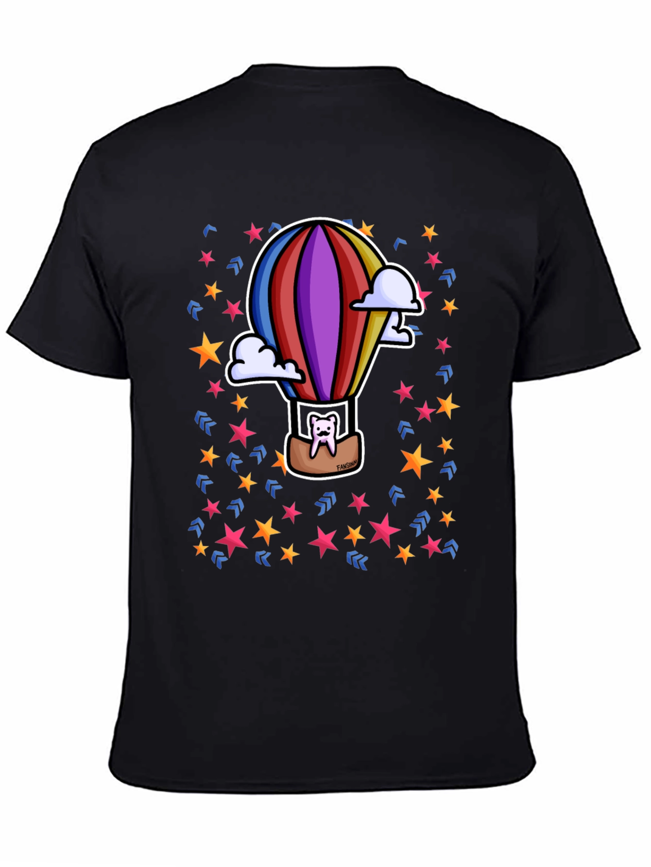 Hot Air Balloon Cartoon Graphic Tee - Unique Design