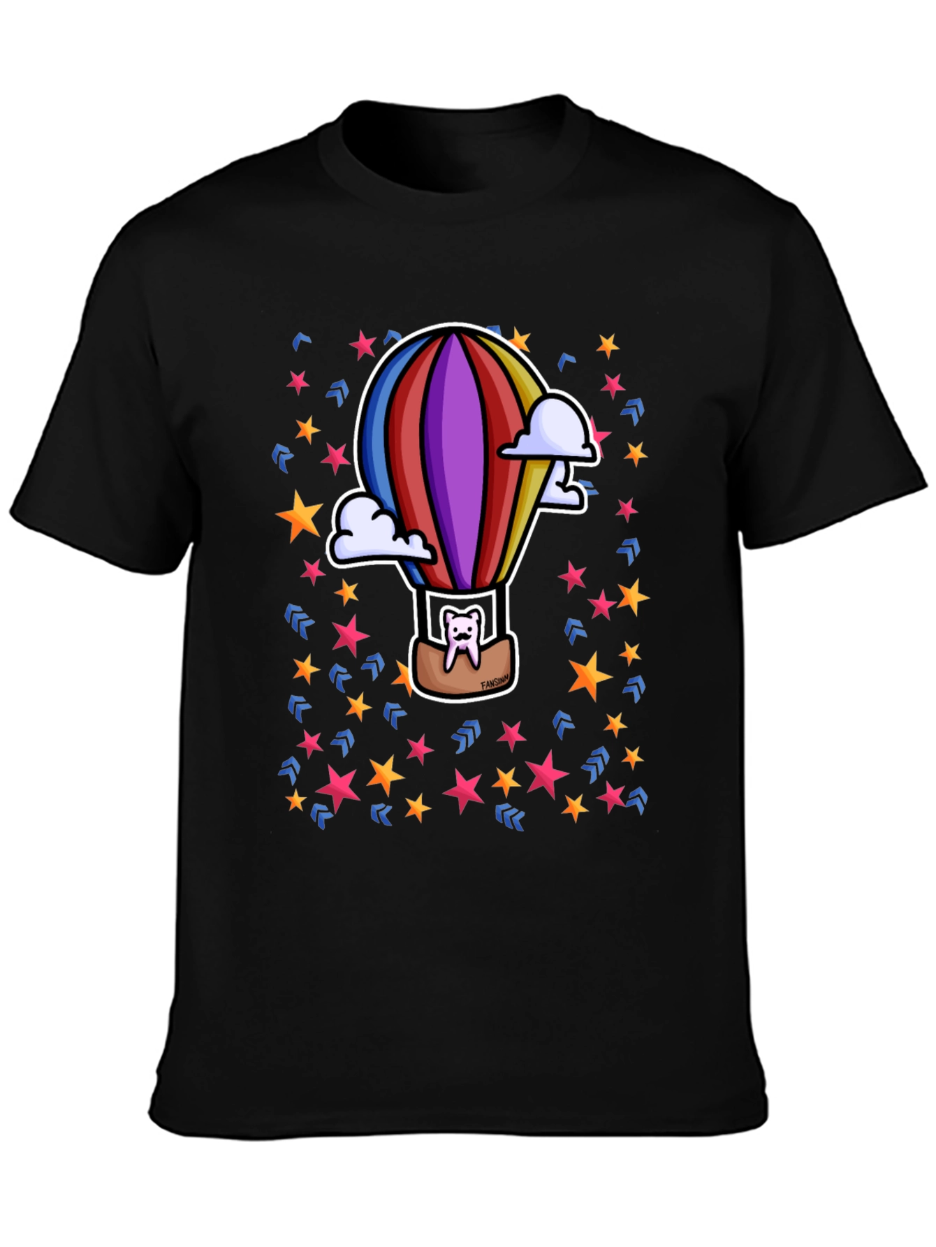 Hot Air Balloon Cartoon Graphic Tee - Unique Design