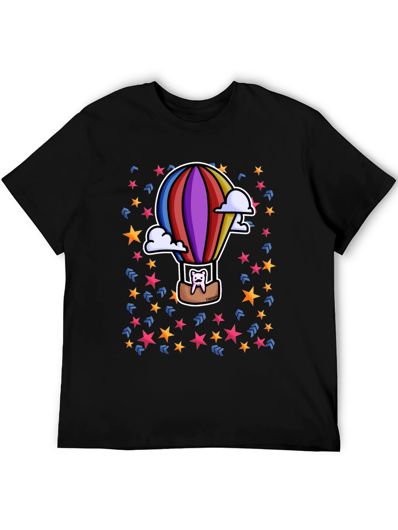 Hot Air Balloon Cartoon Graphic Tee - Unique Design