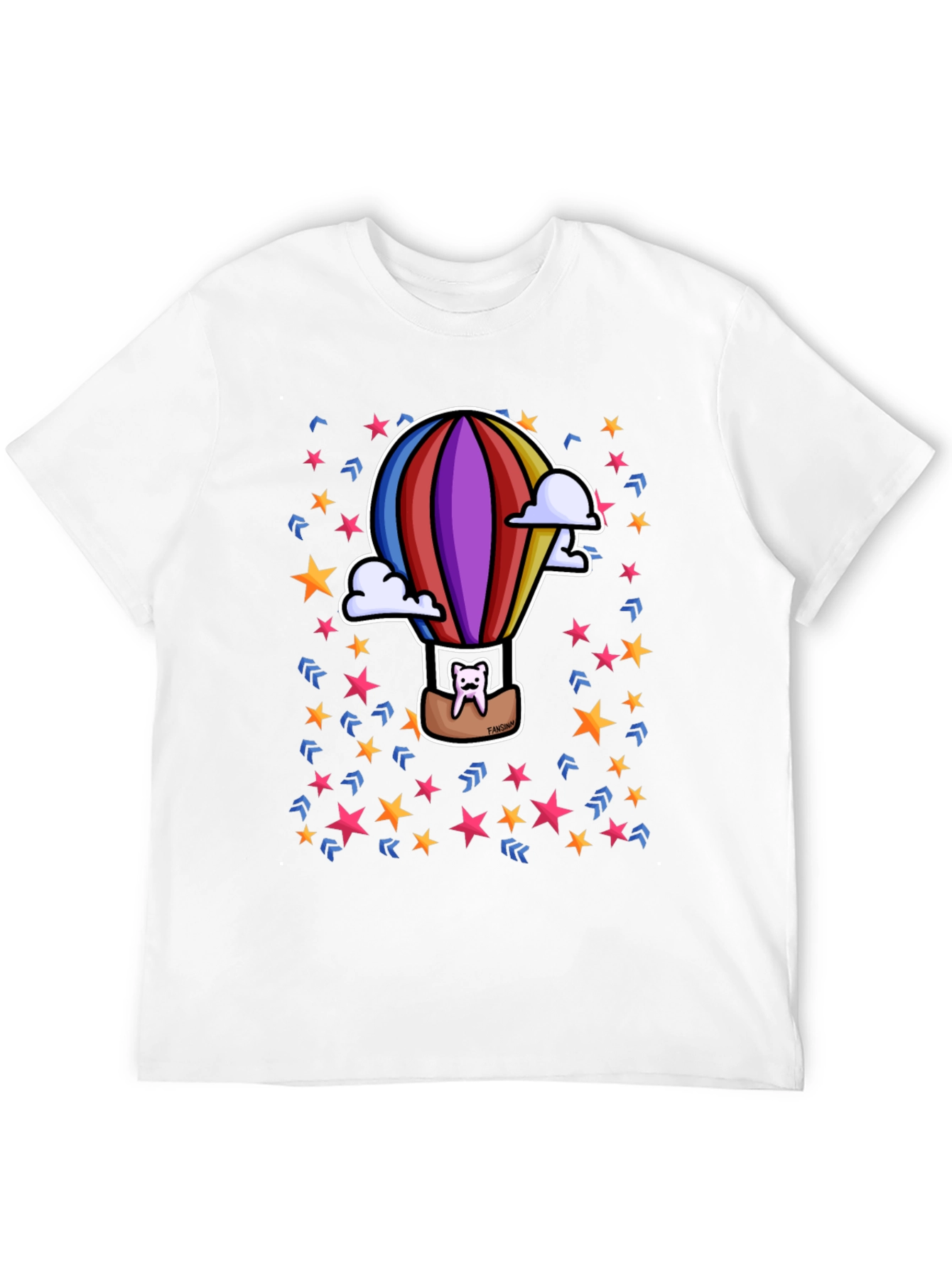 Hot Air Balloon Cartoon Graphic Tee - Unique Design
