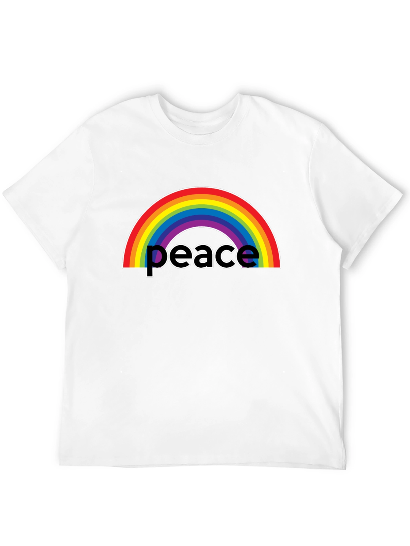 Rainbow Peace Graphic T-Shirt - Black Casual Tee
