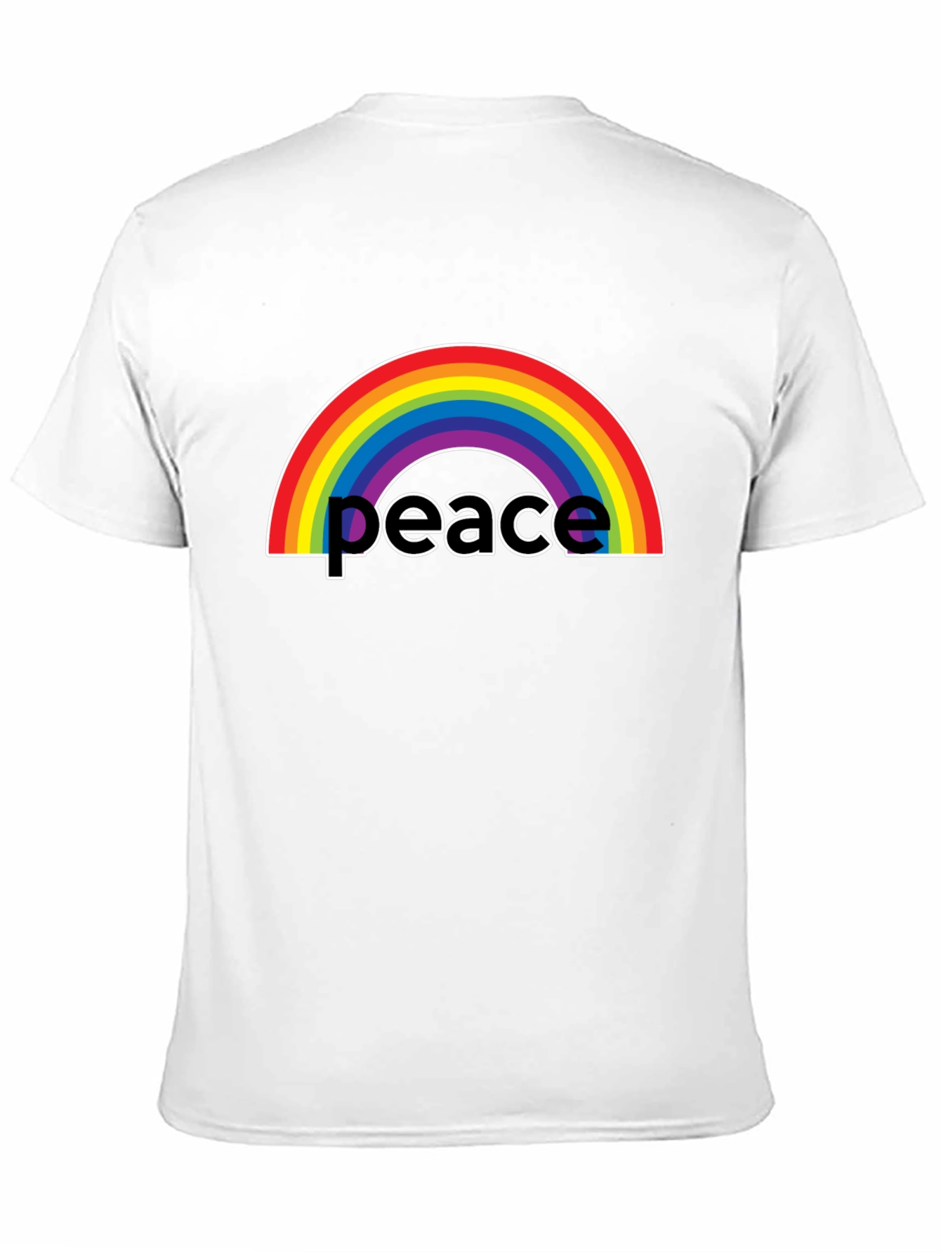 Rainbow Peace Graphic T-Shirt - Black Casual Tee