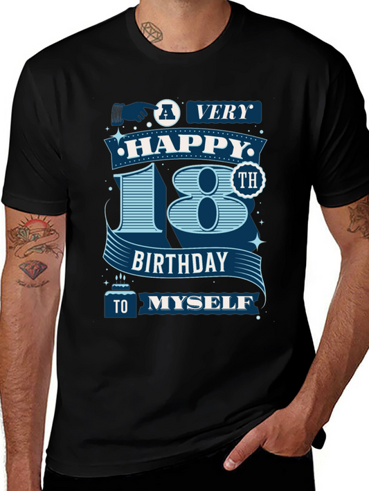 18th Birthday Graphic Tee - Black Cotton