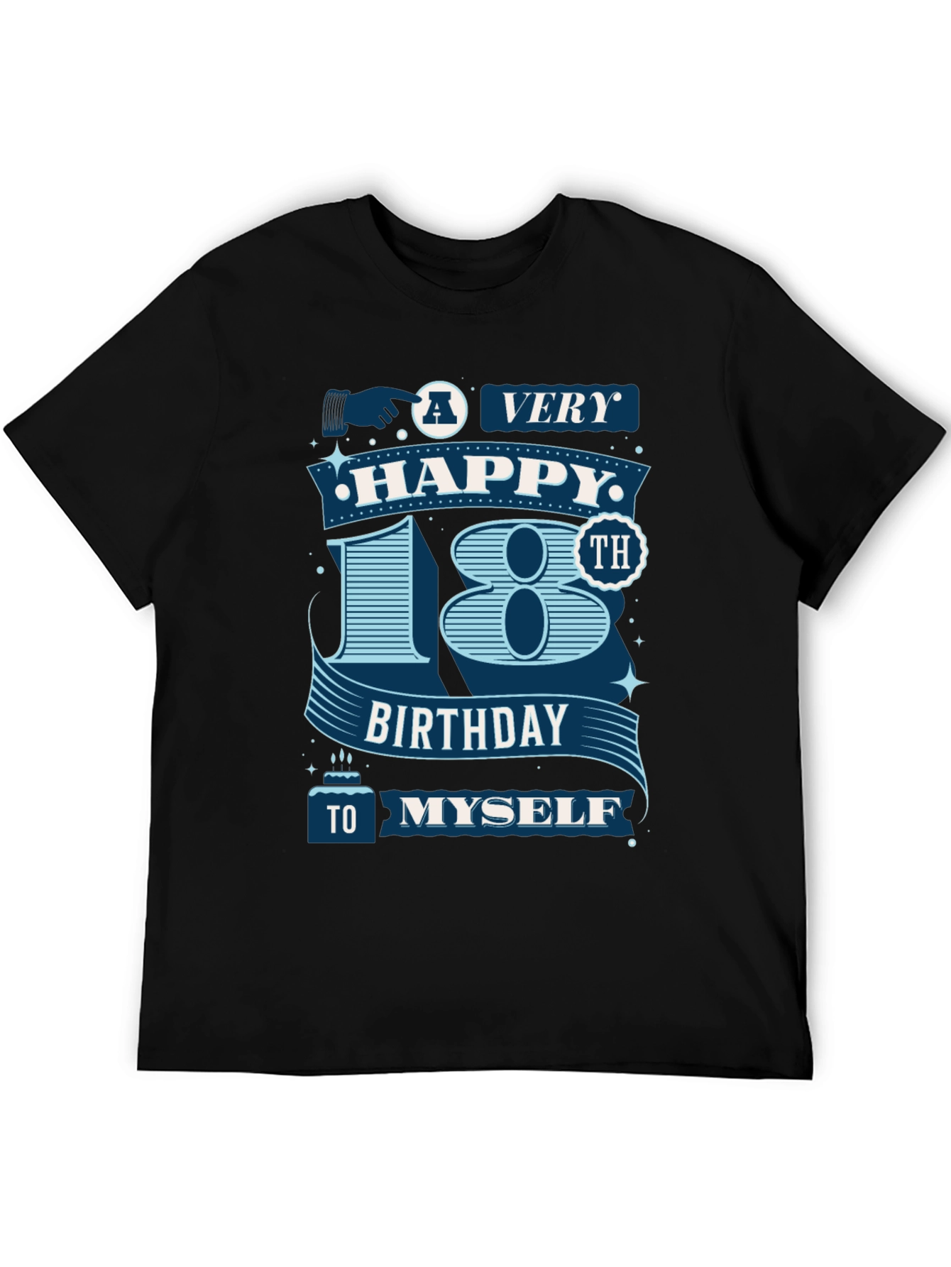 18th Birthday Graphic Tee - Black Cotton