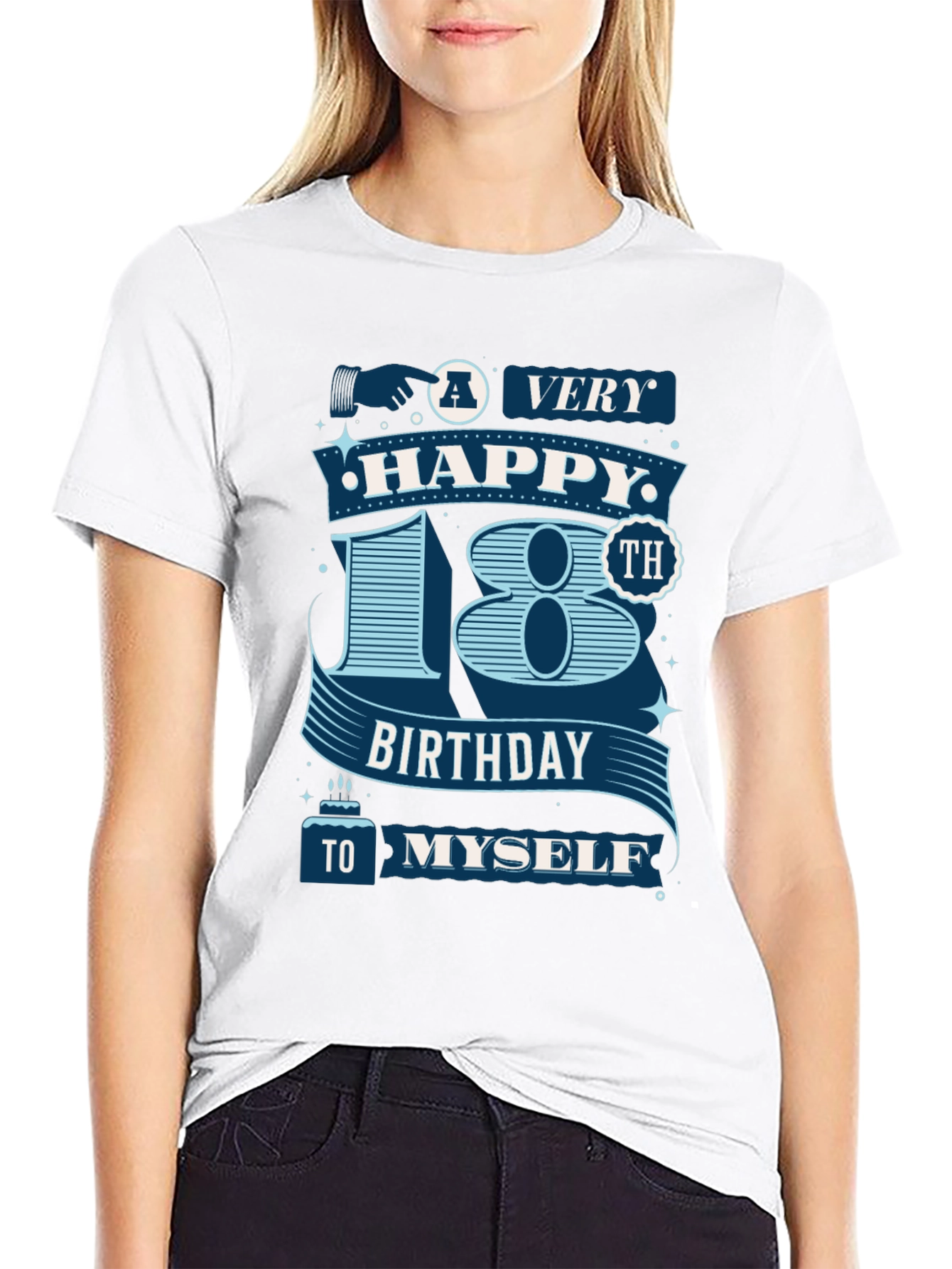 18th Birthday Graphic Tee - Black Cotton