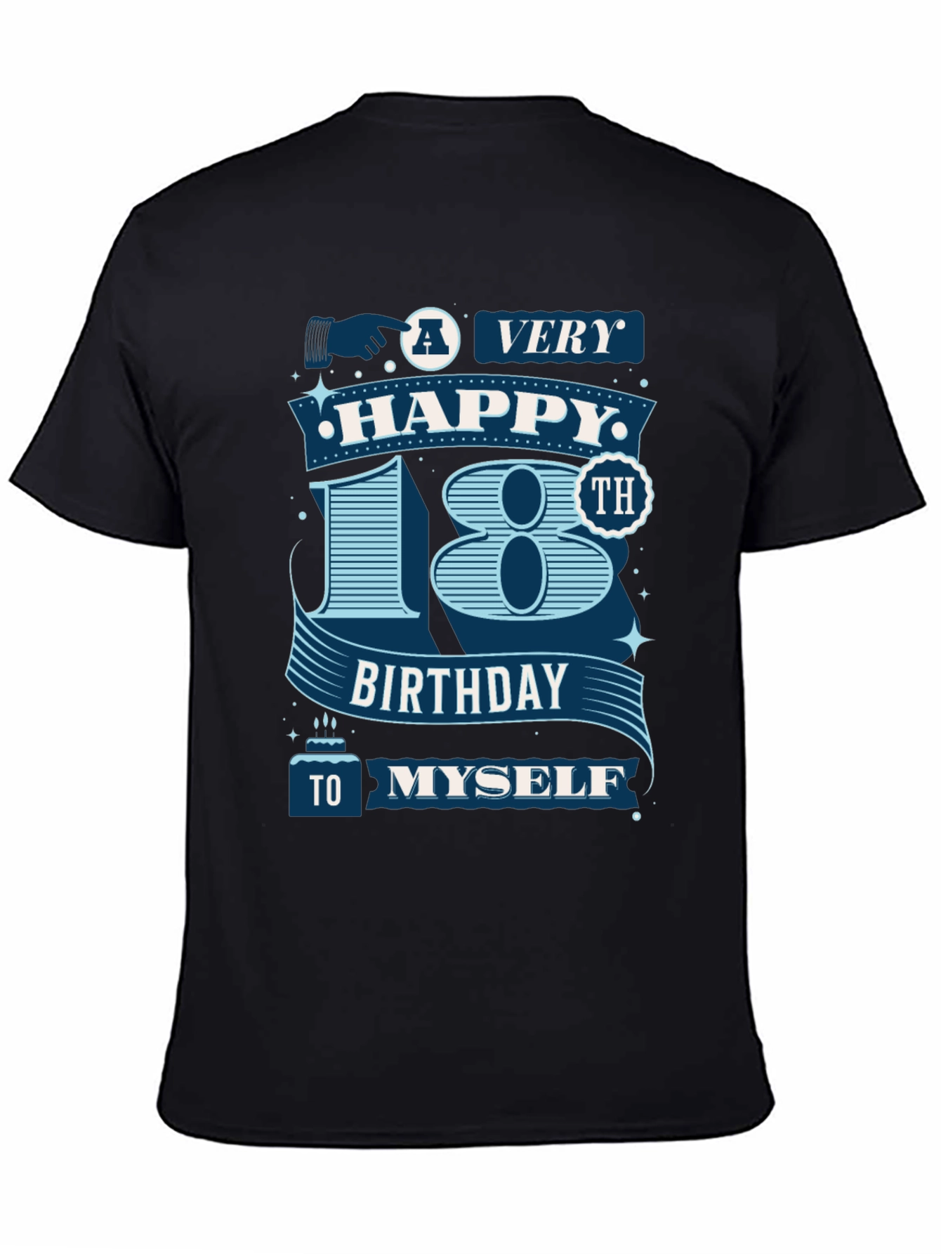 18th Birthday Graphic Tee - Black Cotton