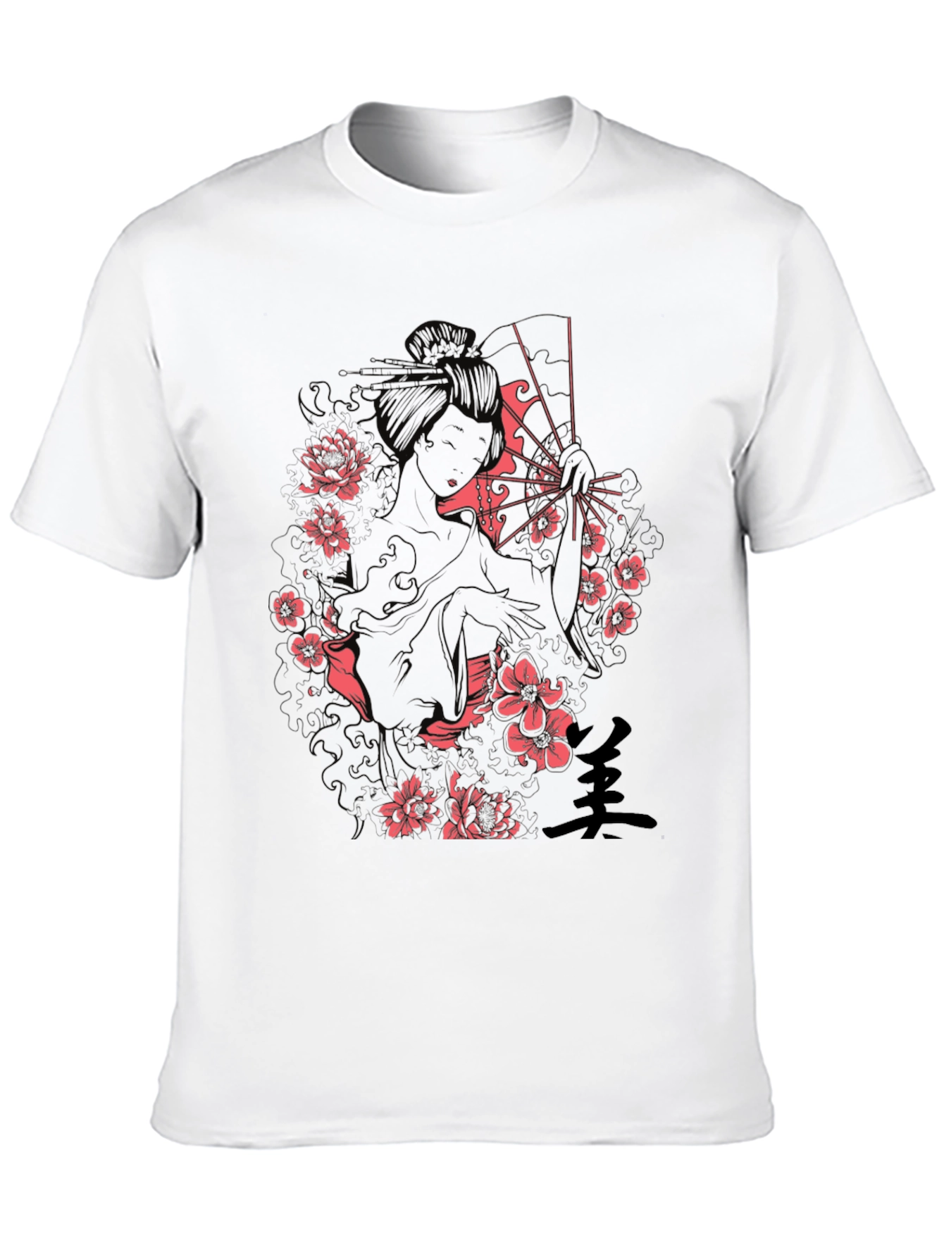 Geisha Art Print Black T-Shirt