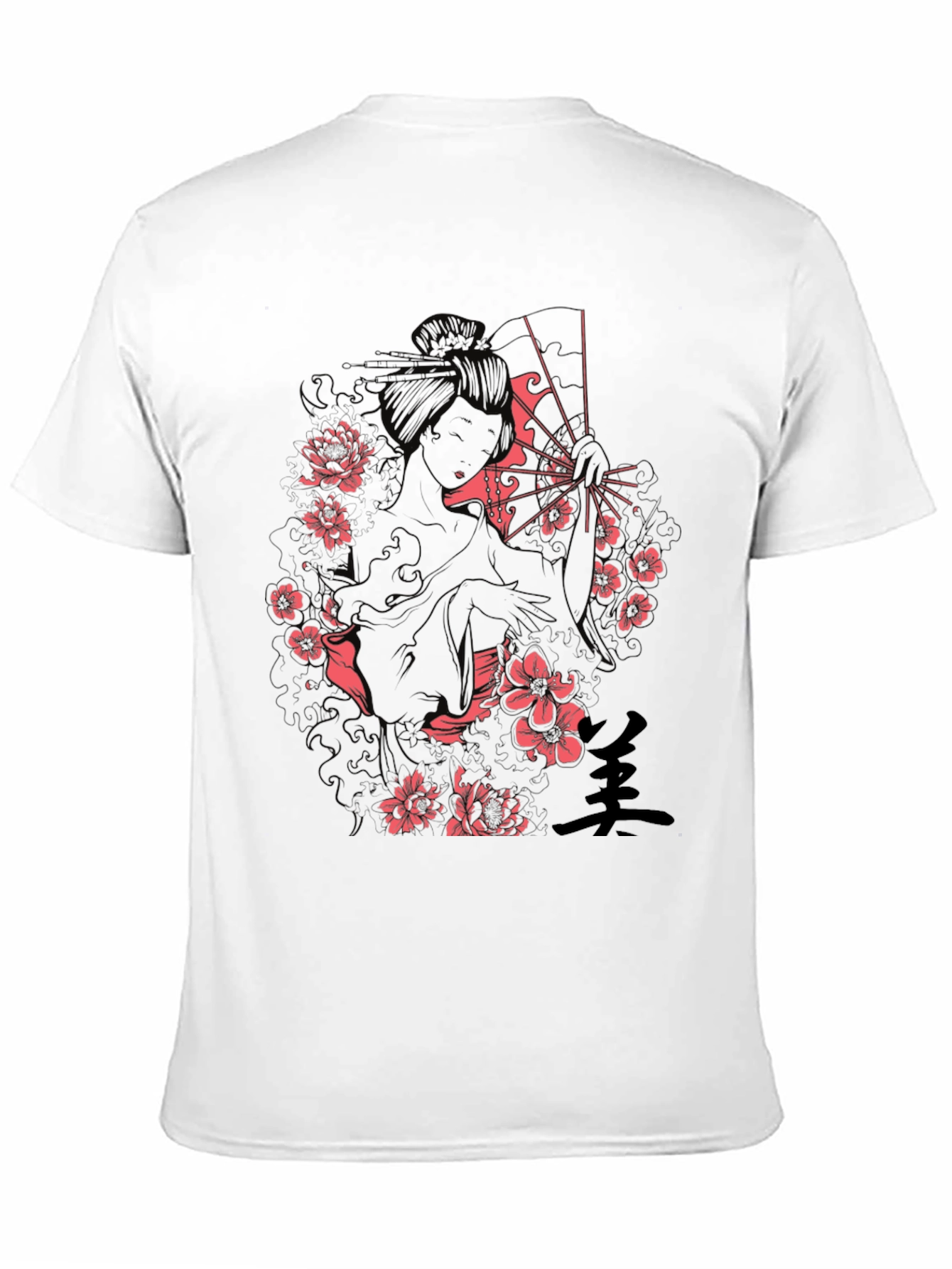 Geisha Art Print Black T-Shirt