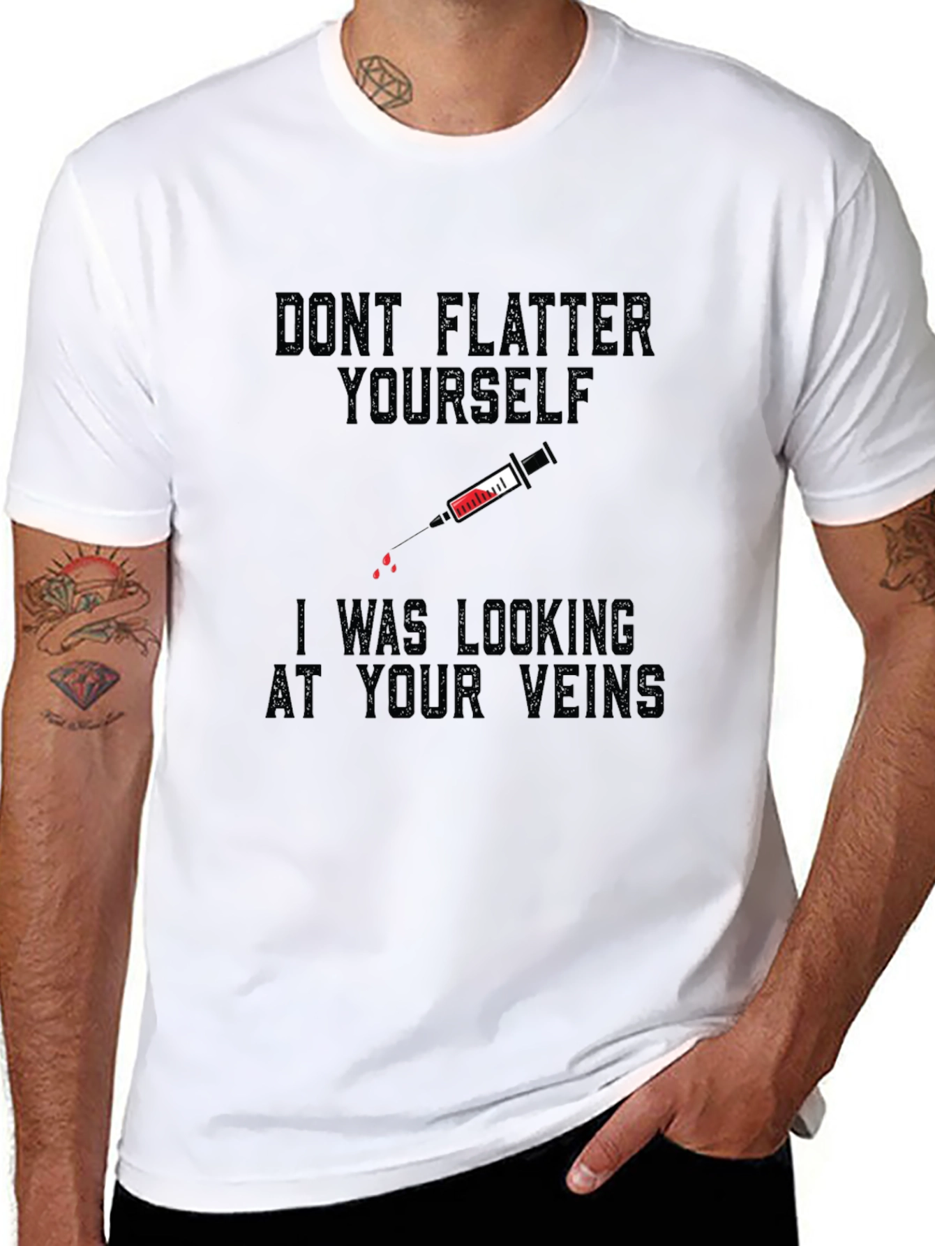 Funny Vein T-Shirt - Dont Flatter Yourself!