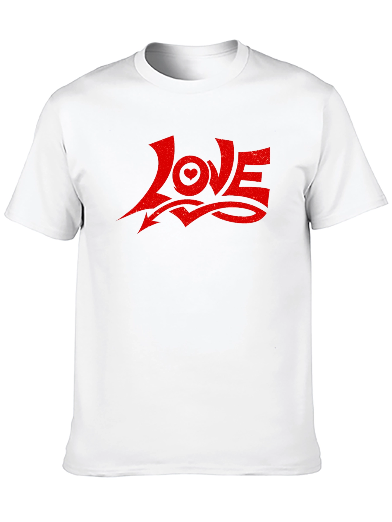 Love Graphic Tee - Red Print on Black Shirt