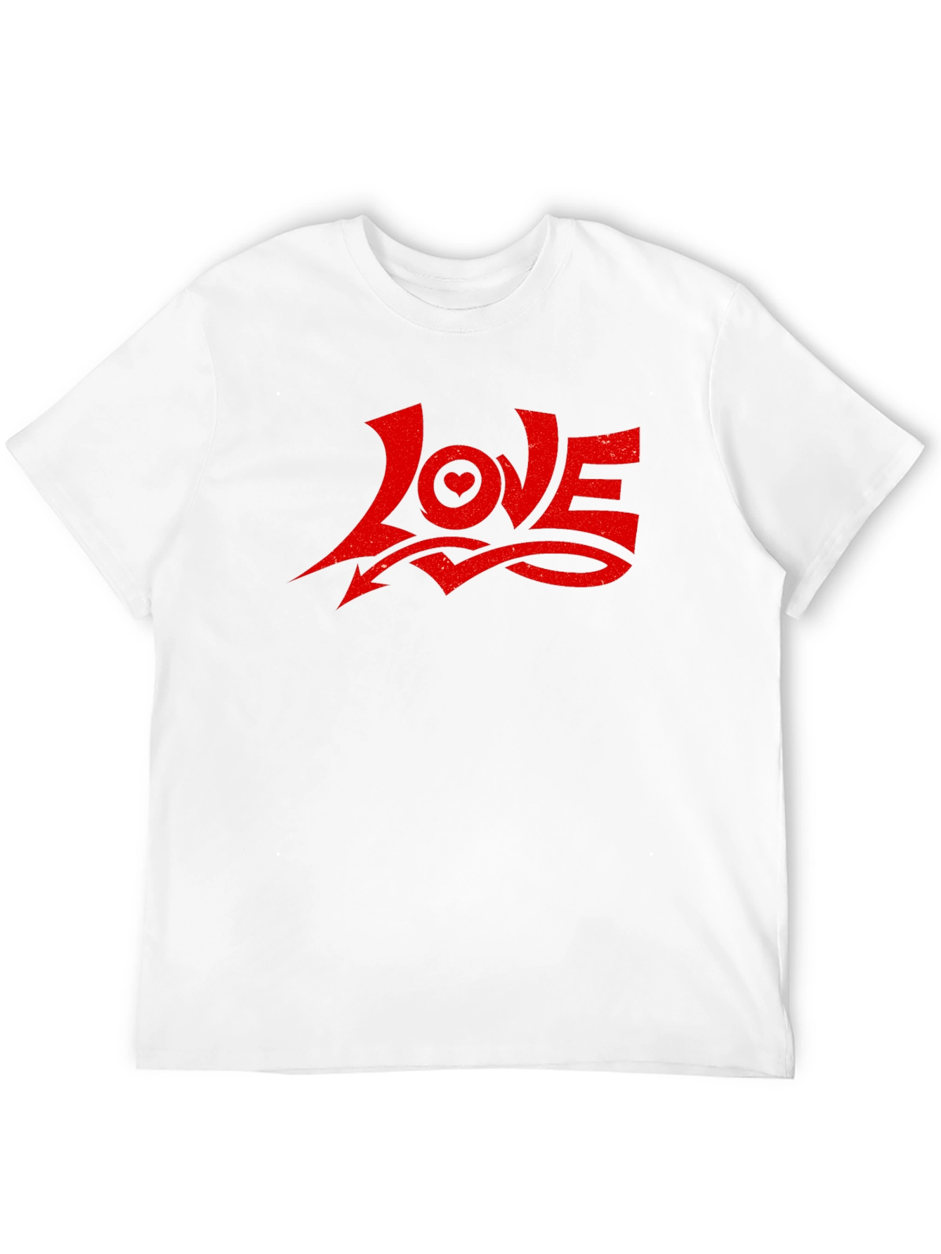 Love Graphic Tee - Red Print on Black Shirt