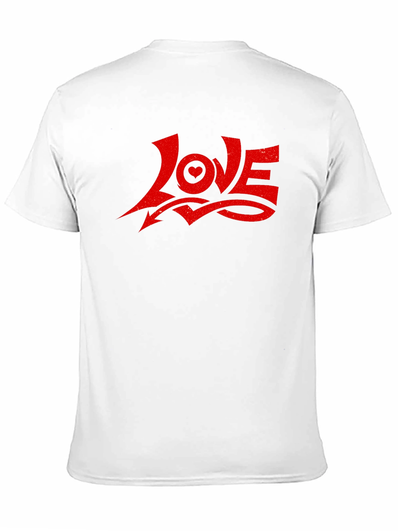 Love Graphic Tee - Red Print on Black Shirt